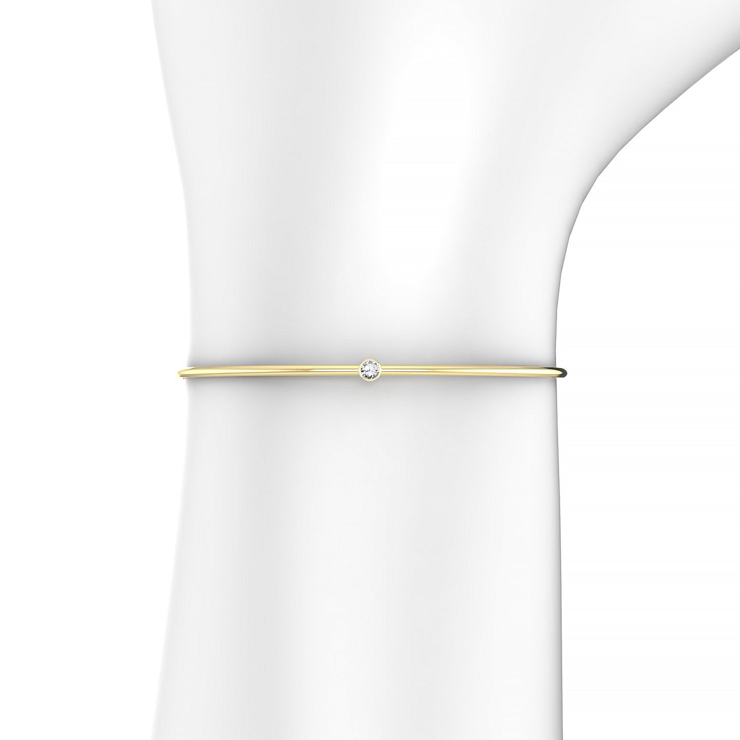 Purity | 18k Yellow Gold 3 mm Round Diamond Bangle