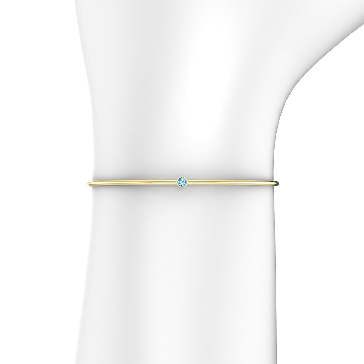 Purity | 18k Yellow Gold 3 mm Round Topaz Bangle