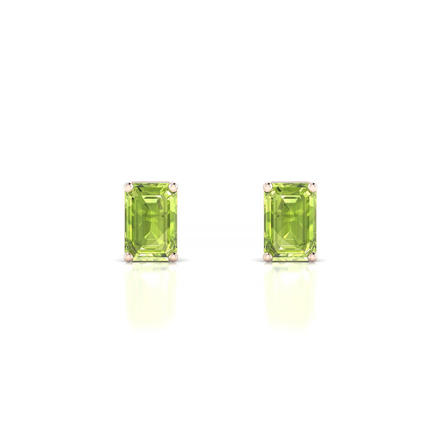 Radiance | 18k Rose Gold 6 x 4 mm Emerald Peridot Earrings