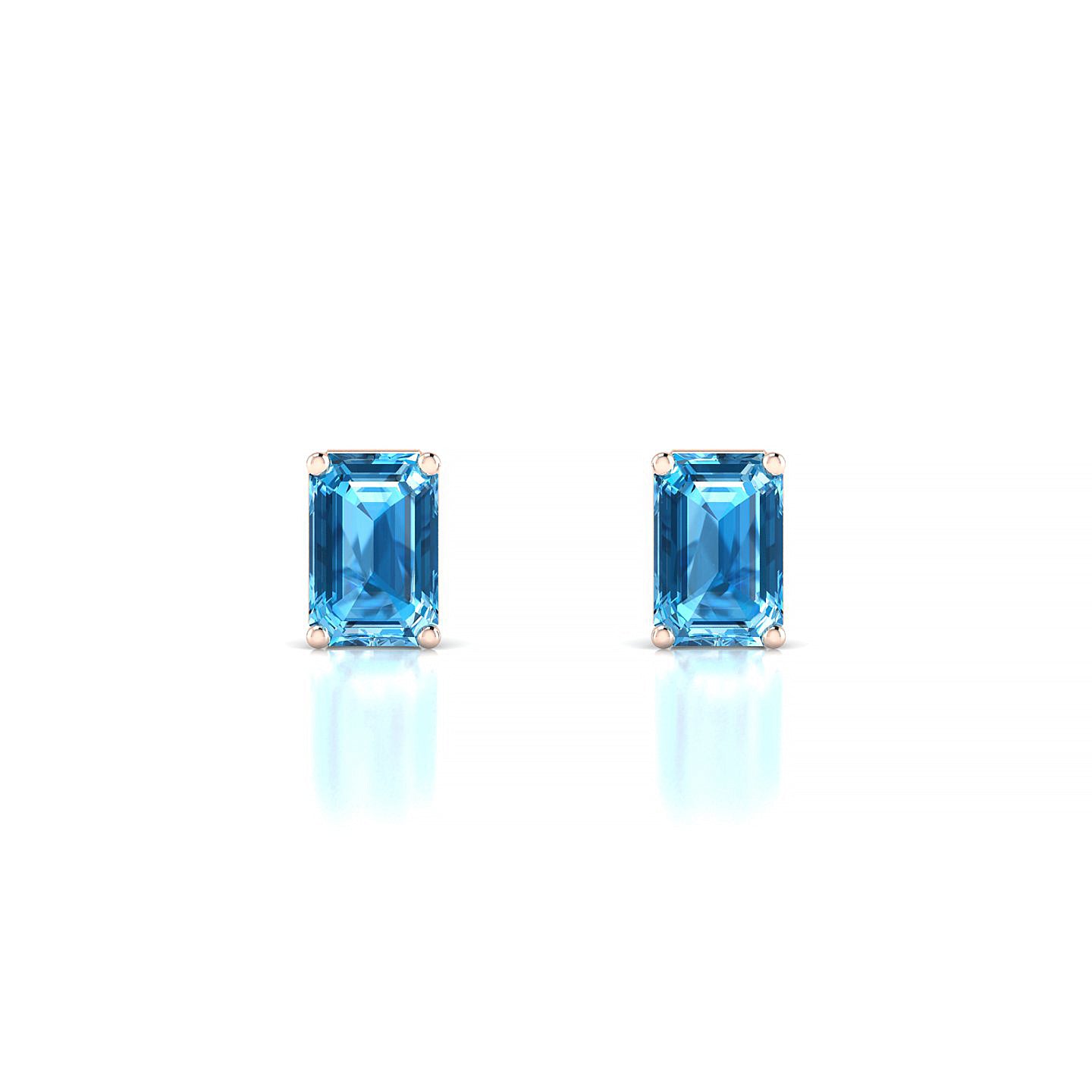 Radiance | 18k Rose Gold 6 x 4 mm Emerald Topaz Earrings