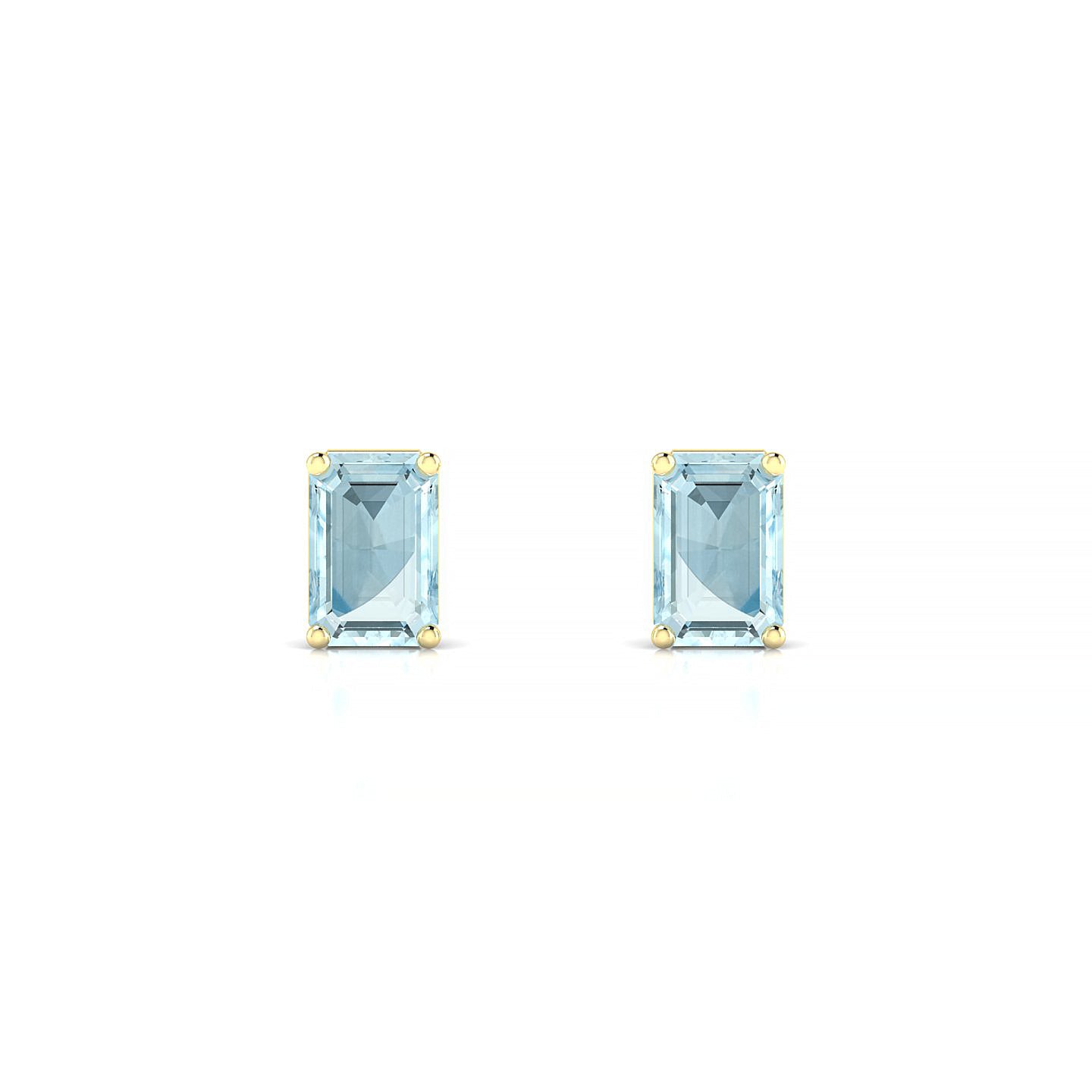 Radiance | 18k Yellow Gold 6 x 4 mm Emerald Aquamarine Earrings