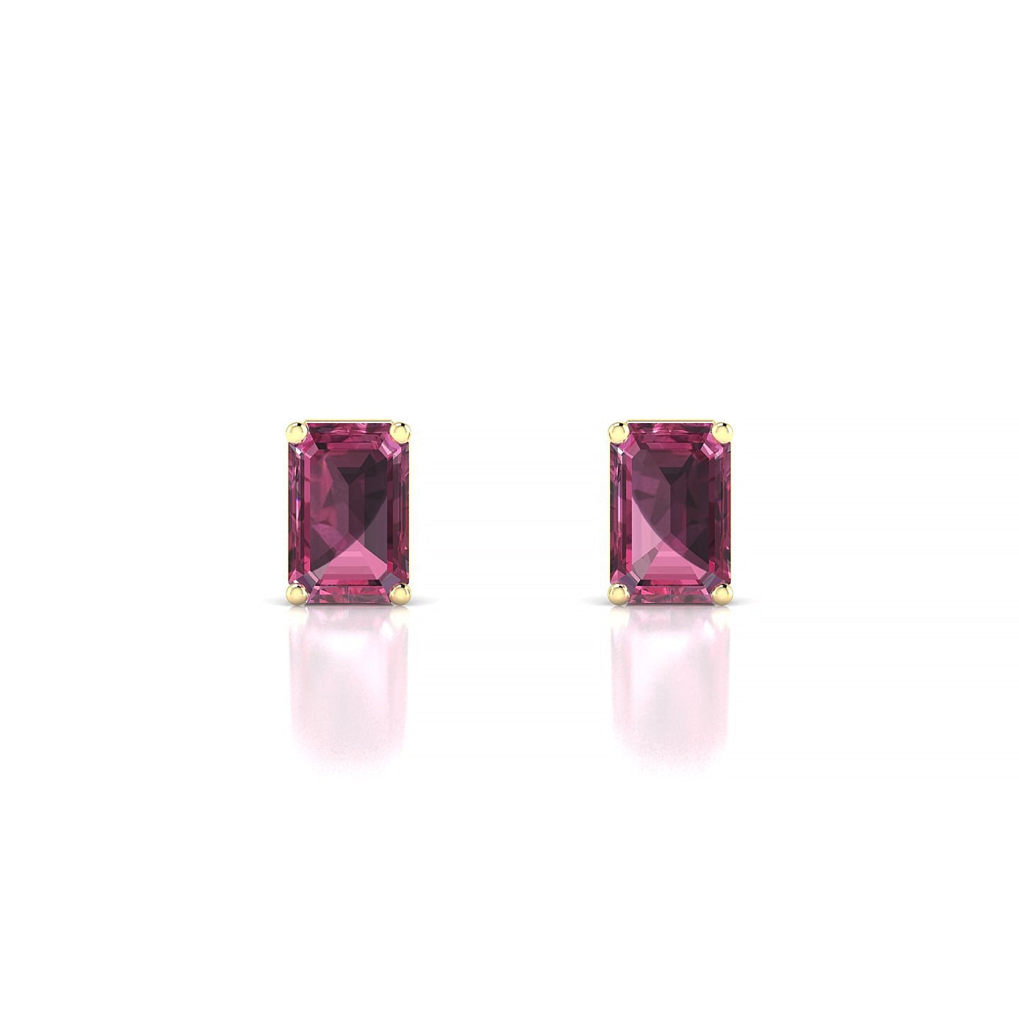 Radiance | 18k Yellow Gold 6 x 4 mm Emerald Rhodolite Earrings