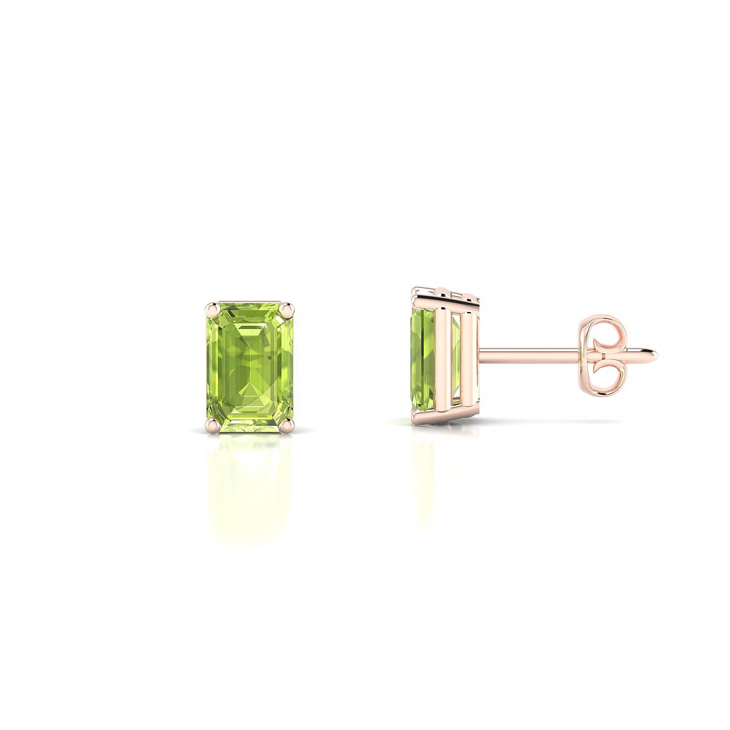 Radiance | 18k Rose Gold 6 x 4 mm Emerald Peridot Earrings