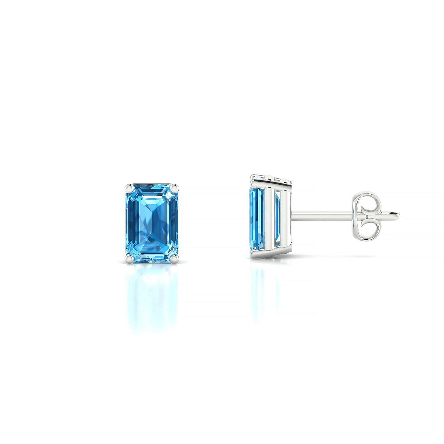 Radiance | 18k White Gold 6 x 4 mm Emerald Topaz Earrings