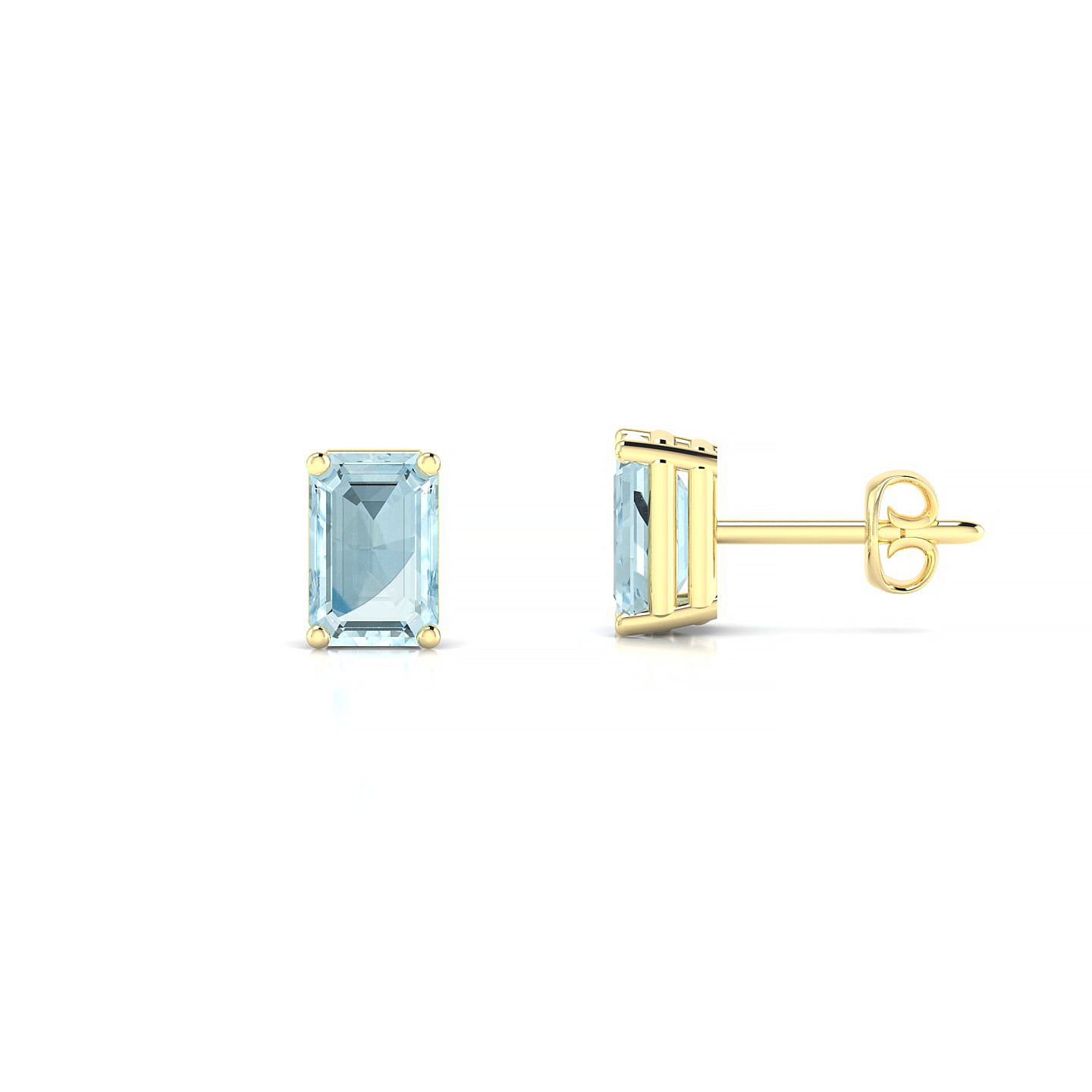 Radiance | 18k Yellow Gold 6 x 4 mm Emerald Aquamarine Earrings