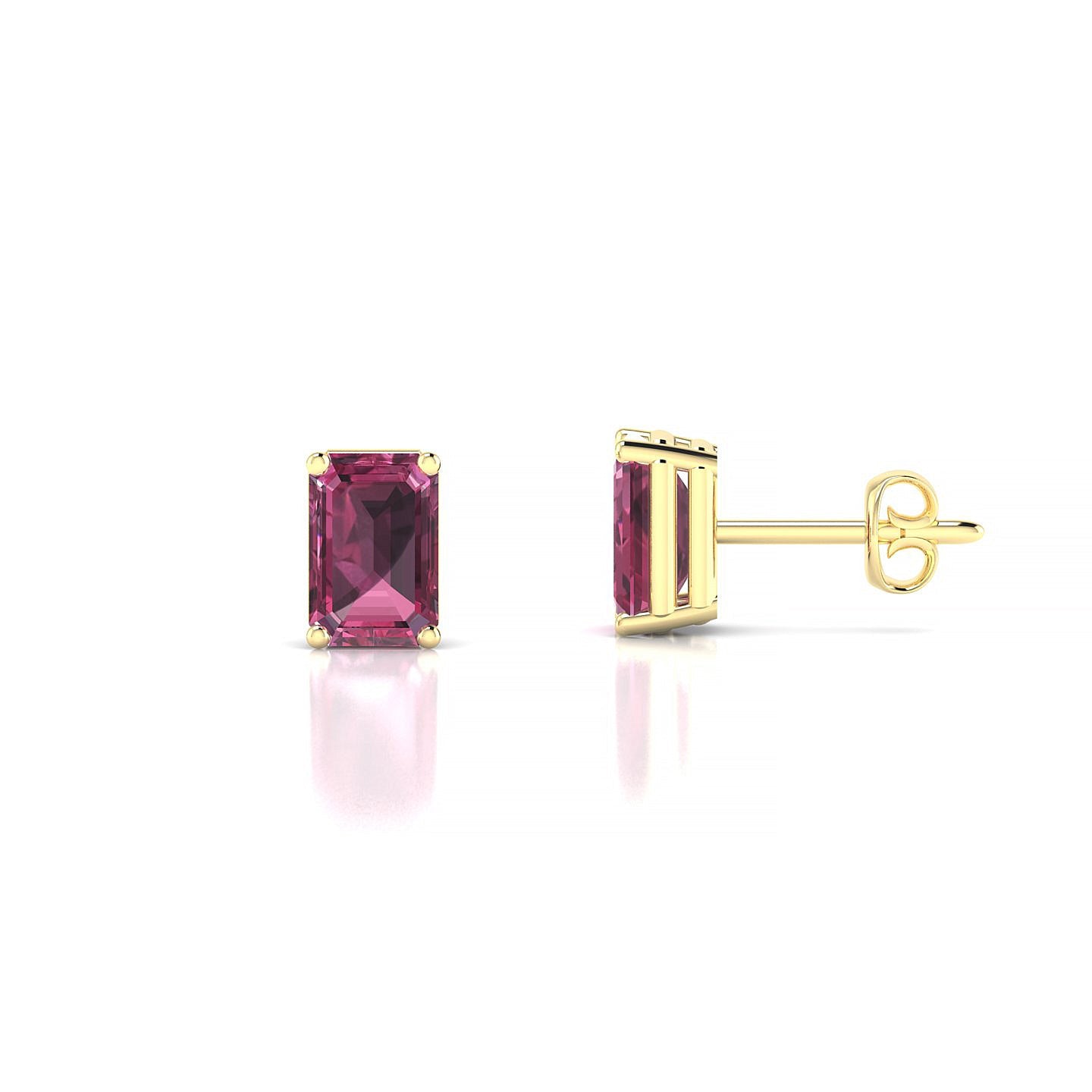 Radiance | 18k Yellow Gold 6 x 4 mm Emerald Rhodolite Earrings