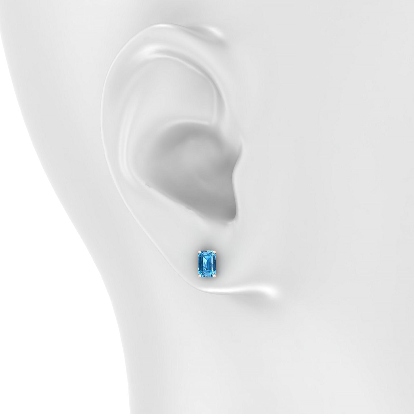Radiance | 18k Rose Gold 6 x 4 mm Emerald Topaz Earrings