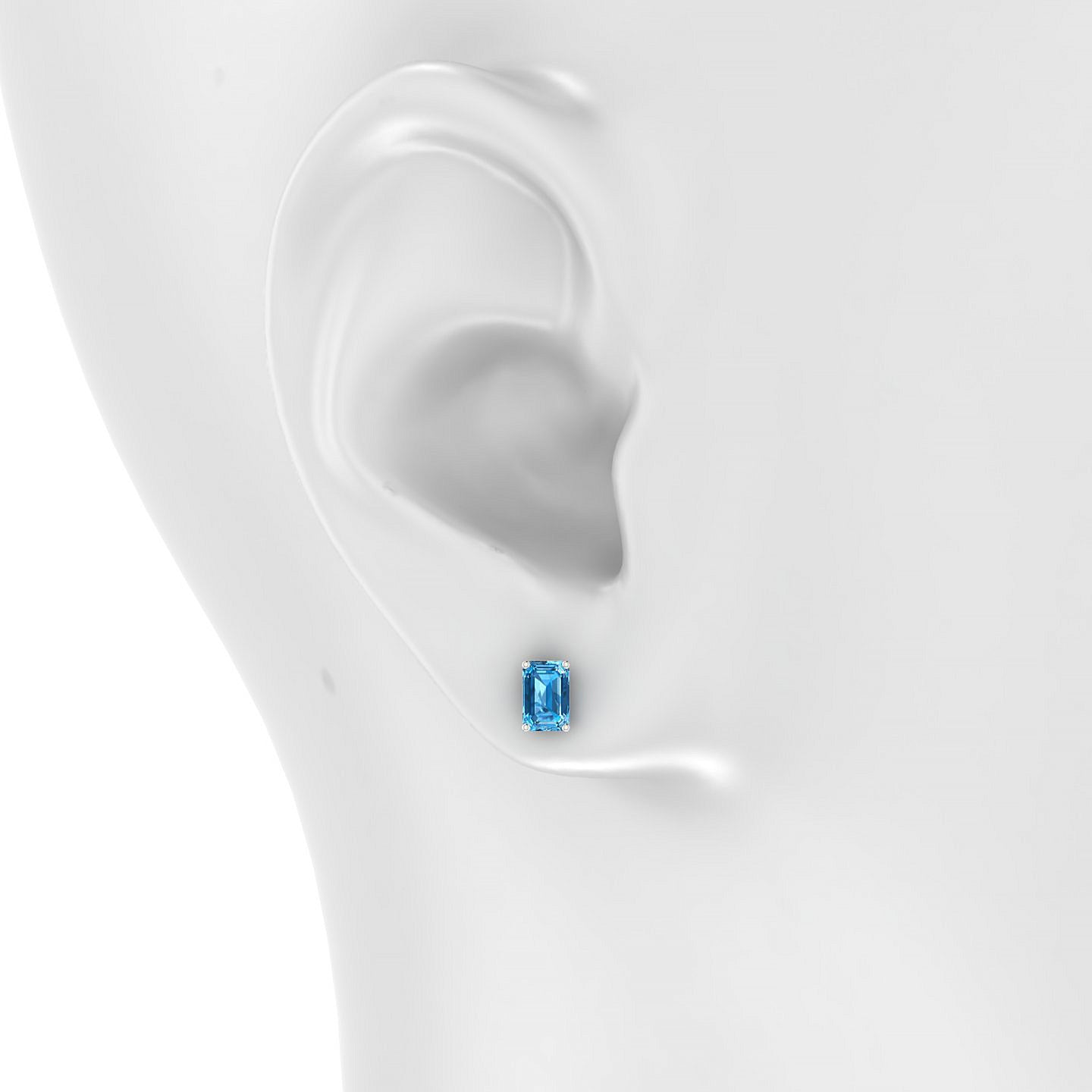 Radiance | 18k White Gold 6 x 4 mm Emerald Topaz Earrings