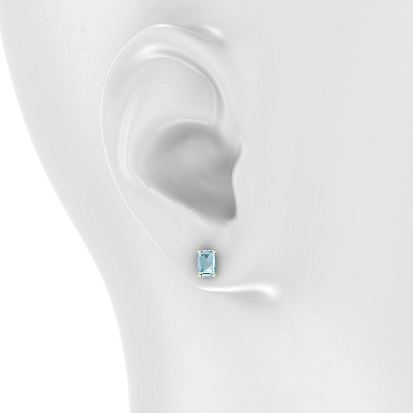 Radiance | 18k Yellow Gold 6 x 4 mm Emerald Aquamarine Earrings
