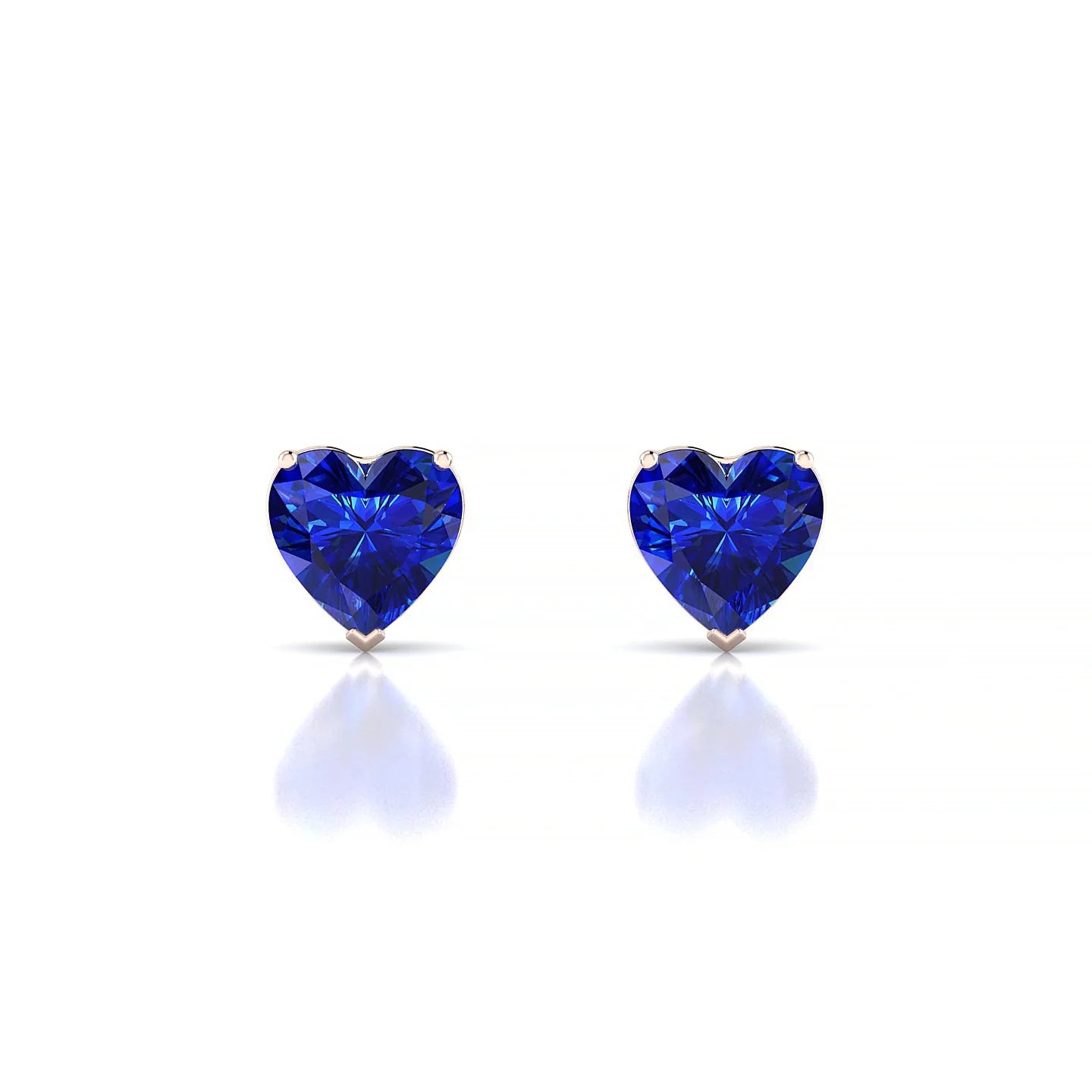 Radiance | 18k Rose Gold 5.5 mm Heart Sapphire Earrings