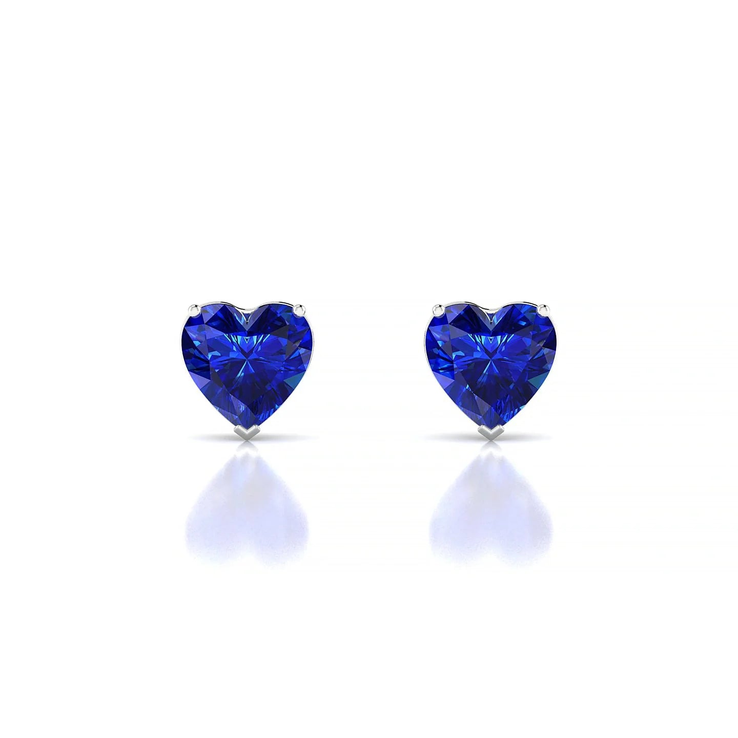 Radiance | 18k White Gold 5.5 mm Heart Sapphire Earrings