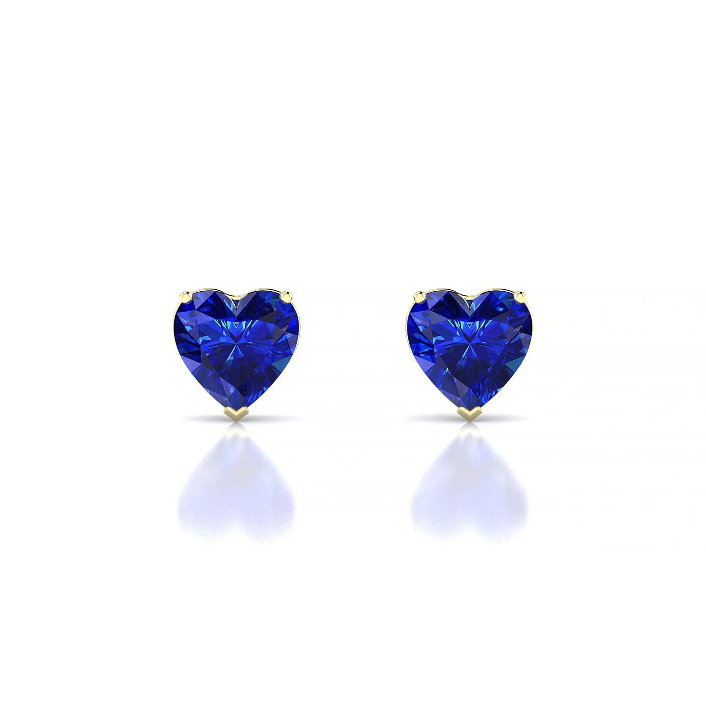 Radiance | 18k Yellow Gold 5.5 mm Heart Sapphire Earrings