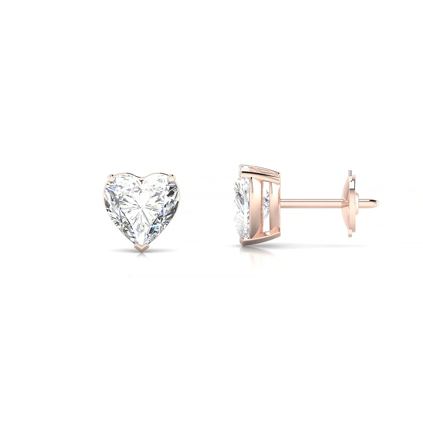 Radiance | 18k Rose Gold 5.5 mm Heart Diamond Earrings