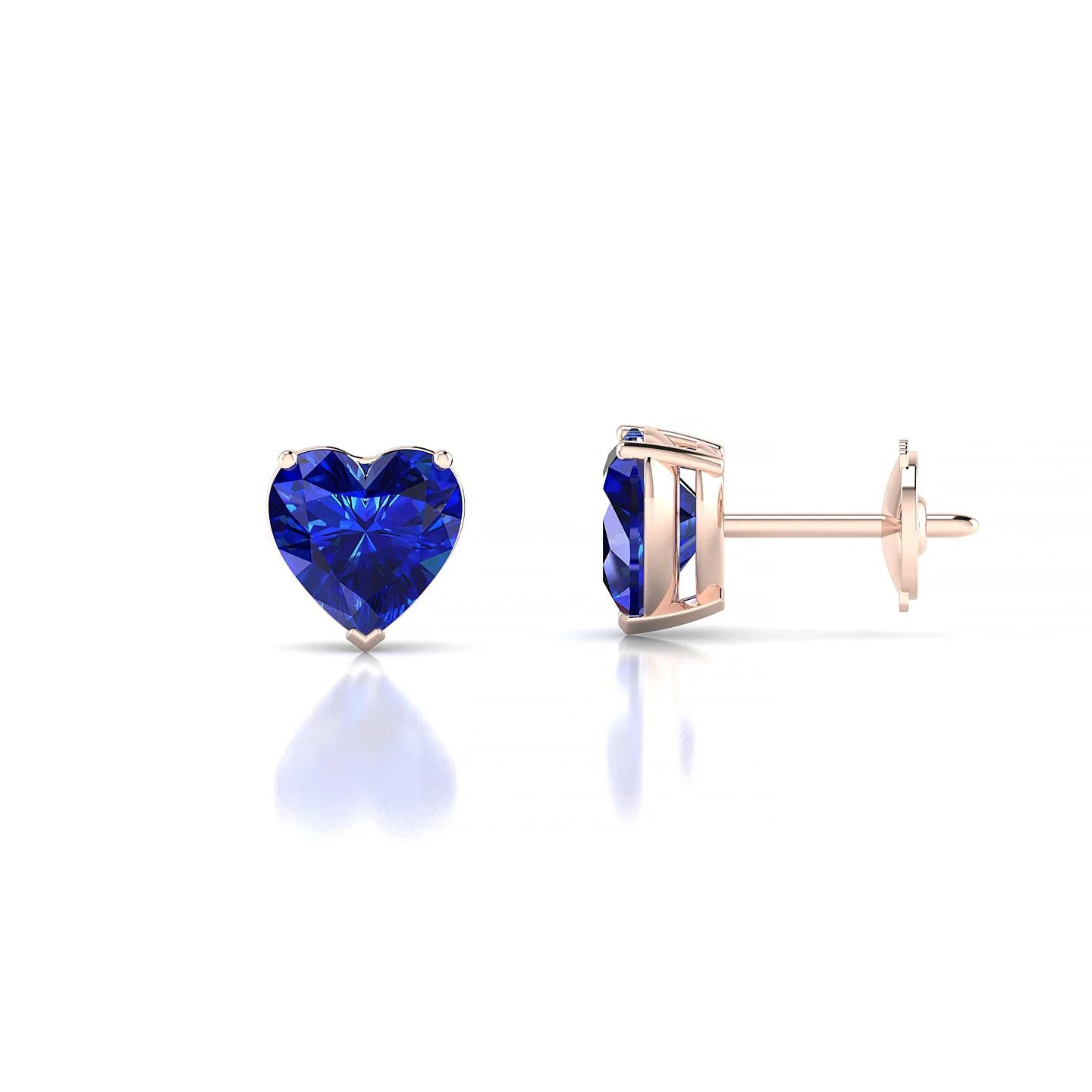 Radiance | 18k Rose Gold 5.5 mm Heart Sapphire Earrings