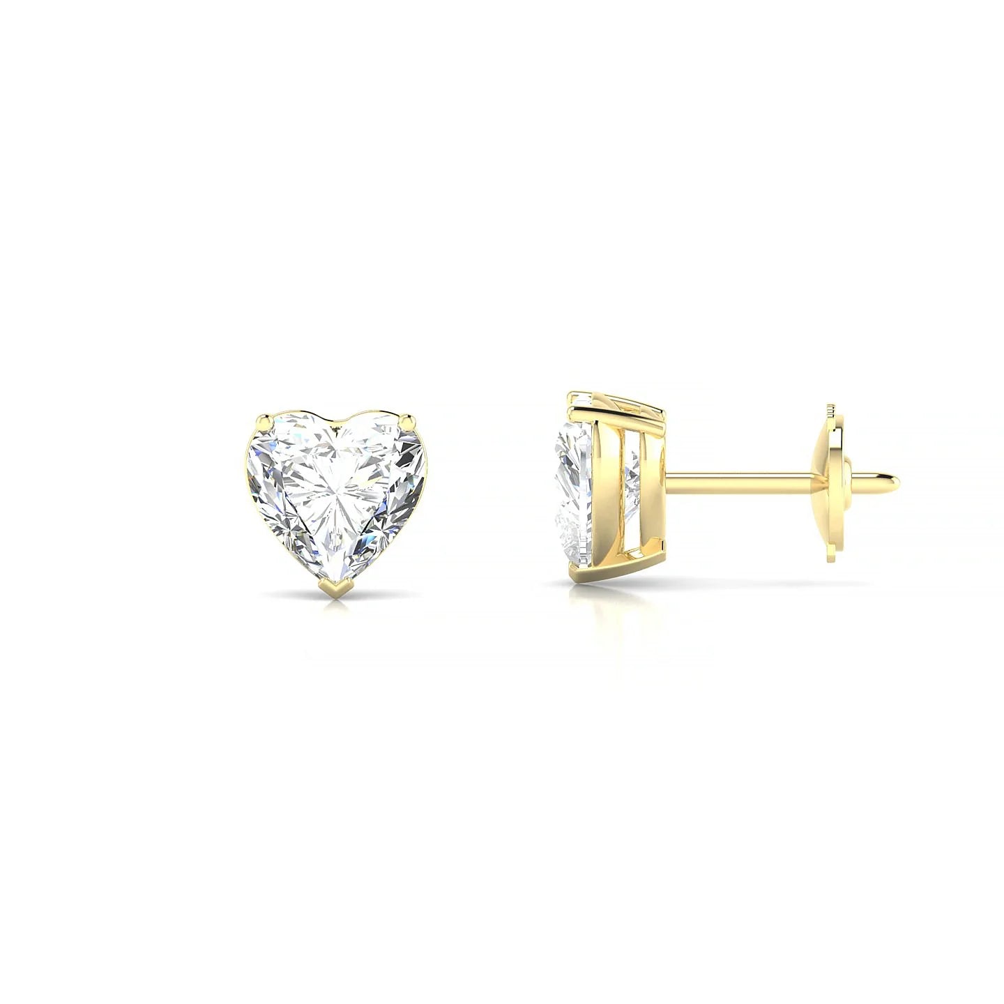 Radiance | 18k Yellow Gold 5.5 mm Heart Diamond Earrings