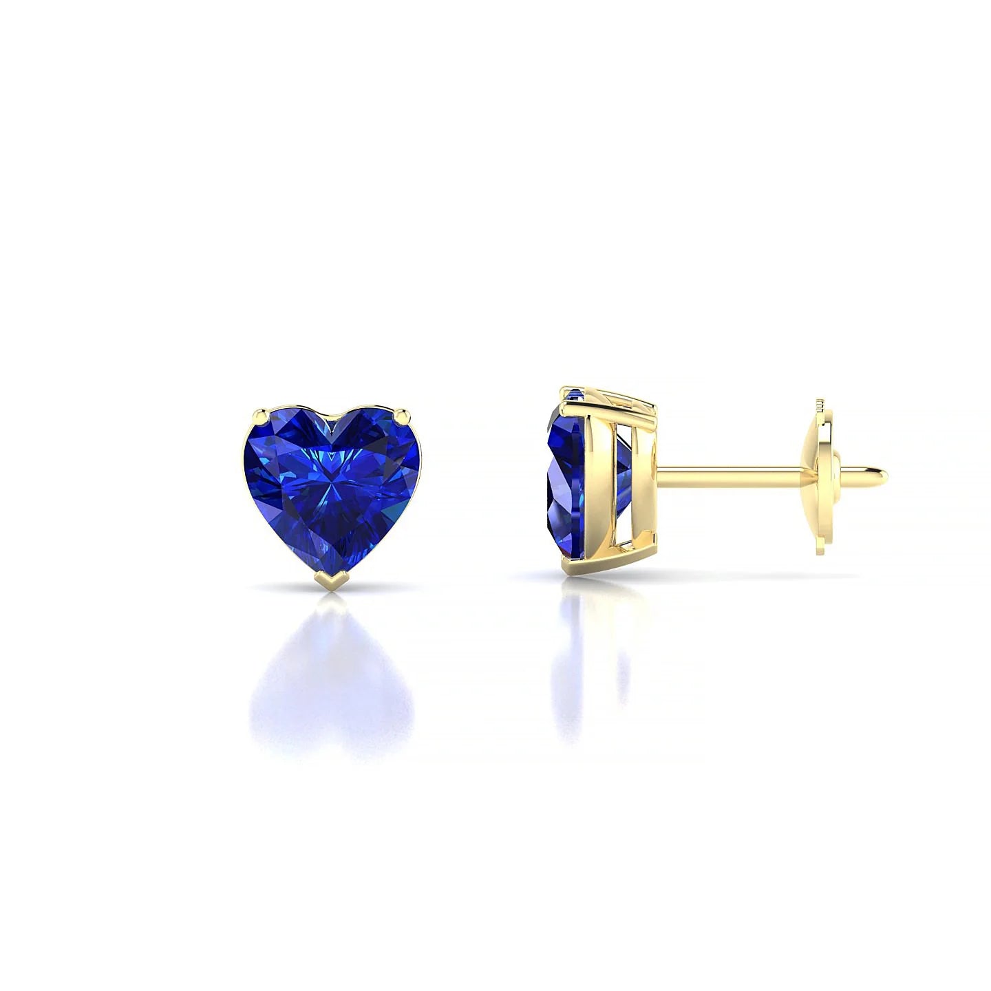 Radiance | 18k Yellow Gold 5.5 mm Heart Sapphire Earrings