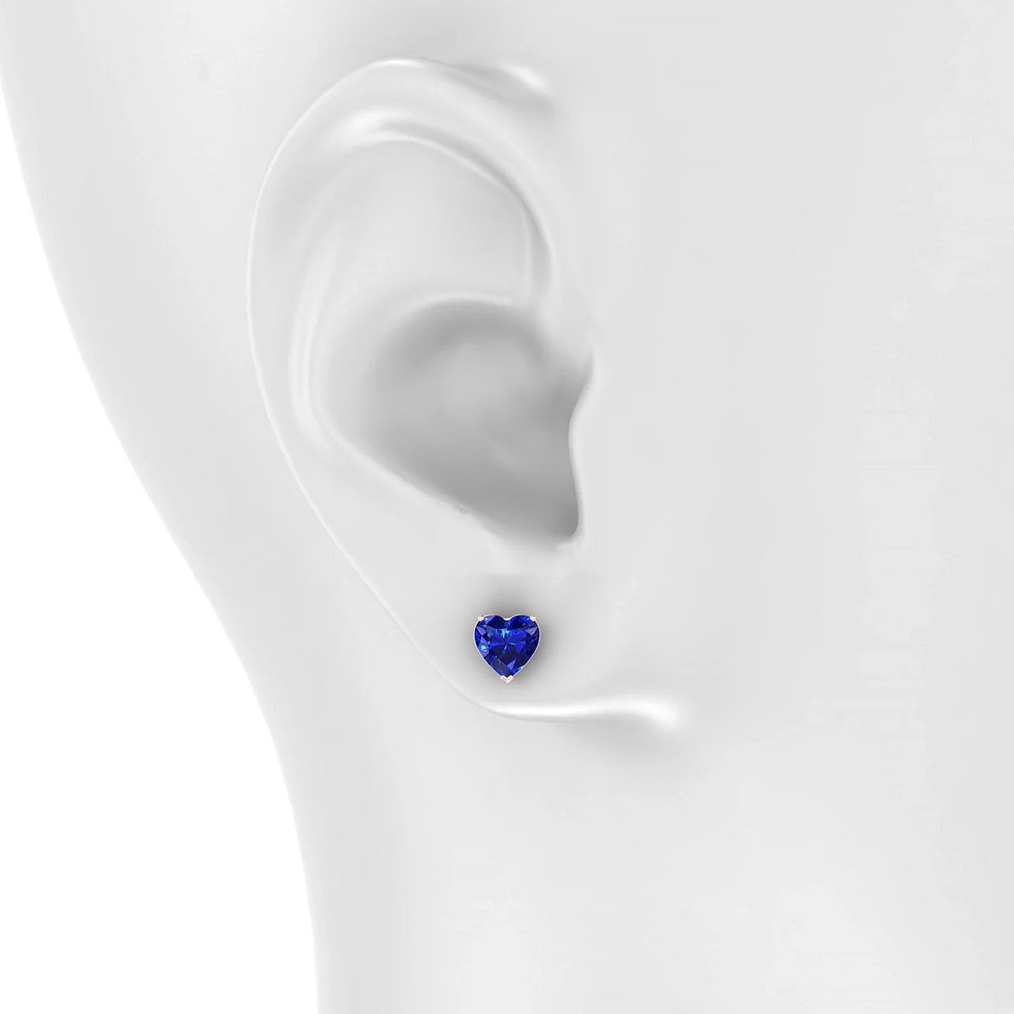 Radiance | 18k Rose Gold 5.5 mm Heart Sapphire Earrings