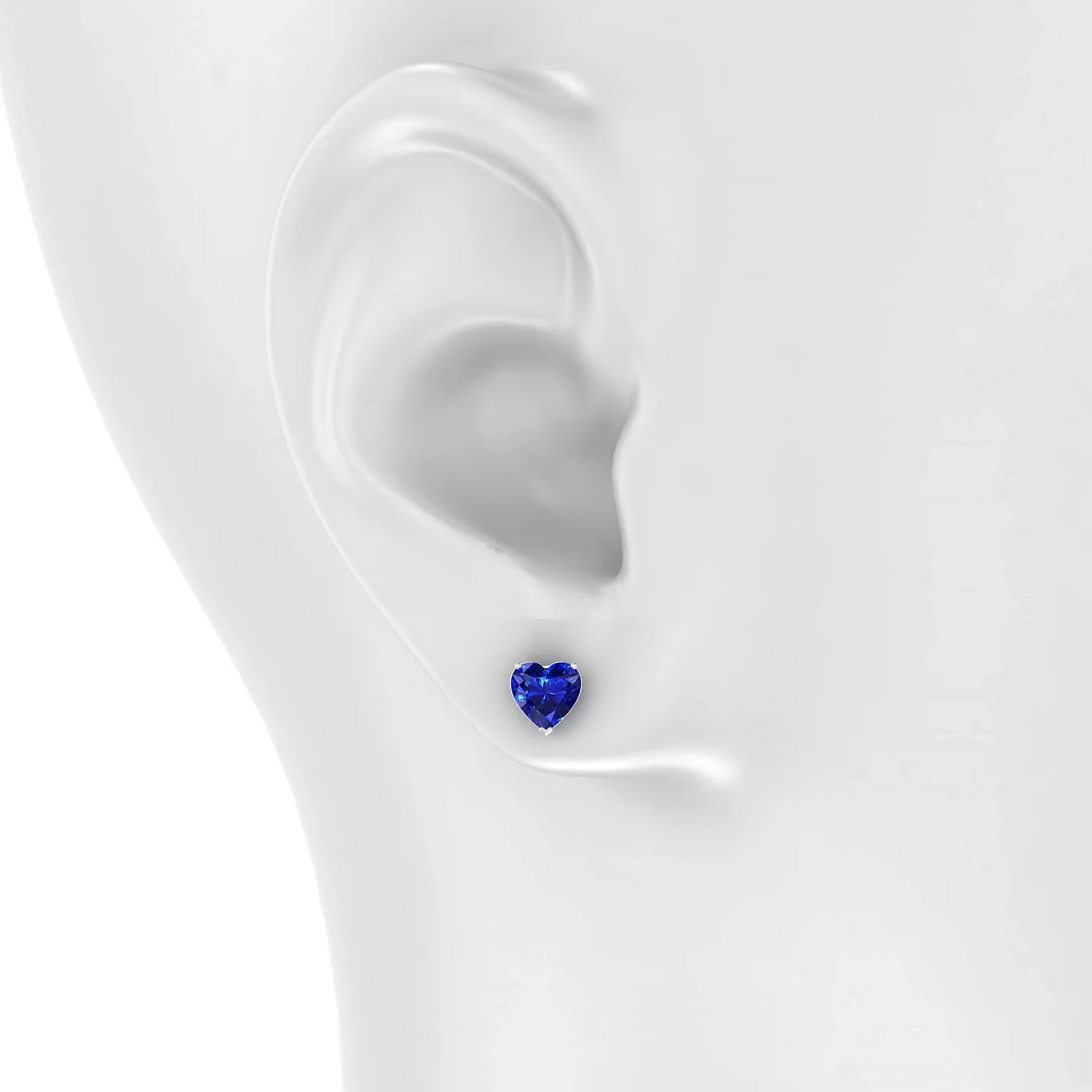 Radiance | 18k White Gold 5.5 mm Heart Sapphire Earrings
