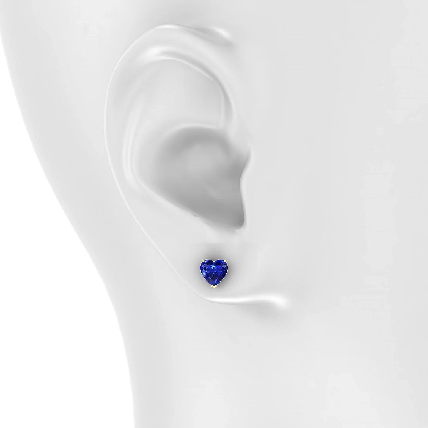 Radiance | 18k Yellow Gold 5.5 mm Heart Sapphire Earrings