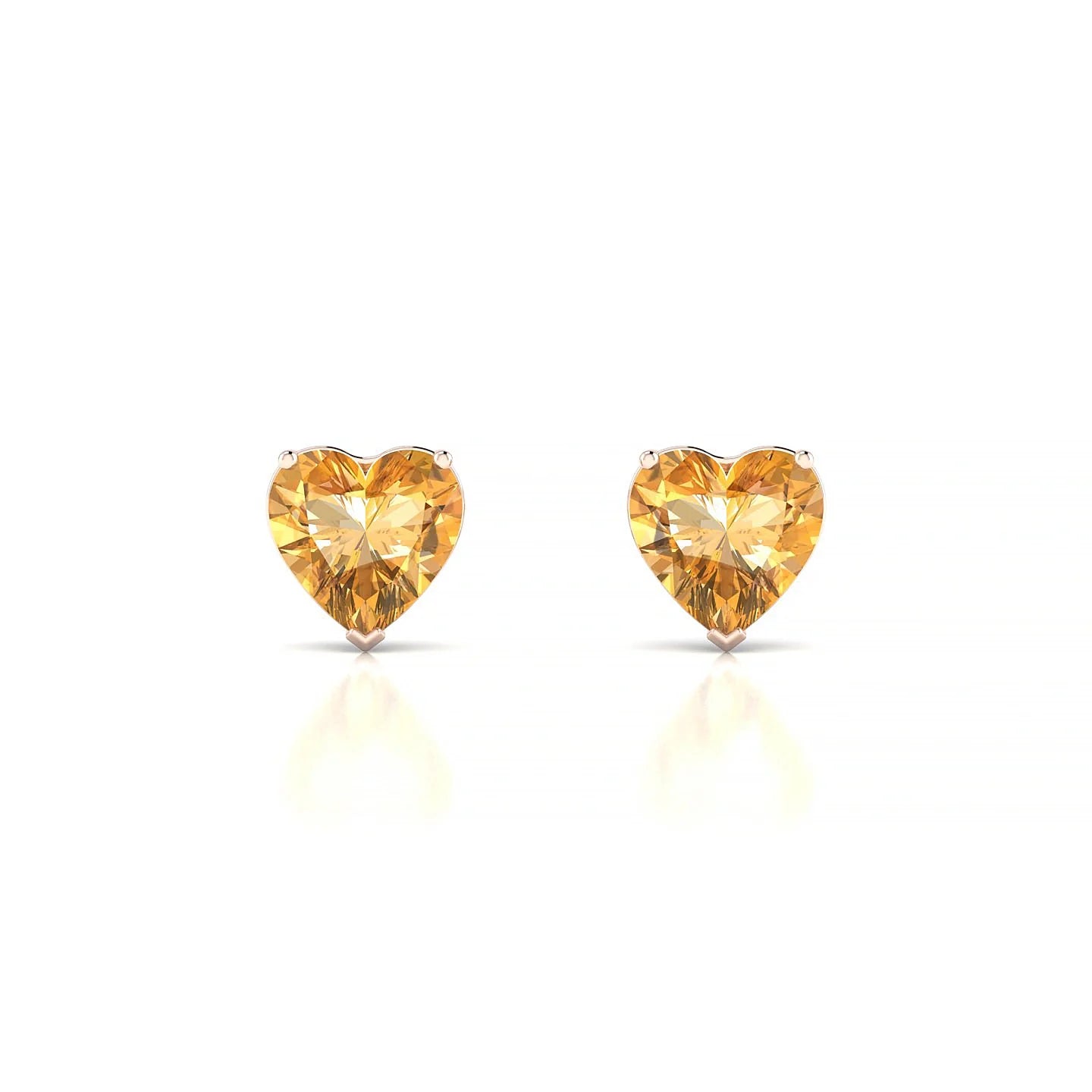 Radiance | 18k Rose Gold 6 mm Heart Citrine Earrings