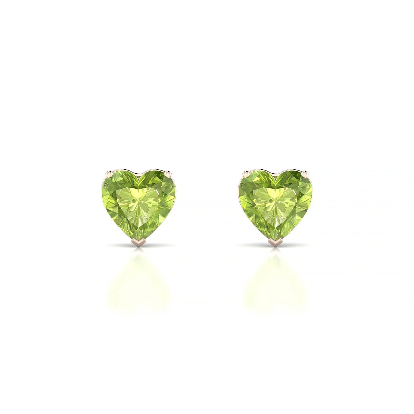 Radiance | 18k Rose Gold 6 mm Heart Peridot Earrings