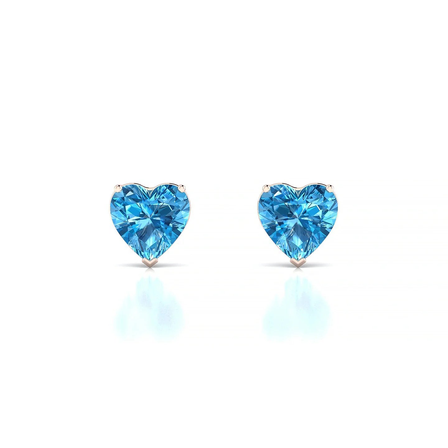 Radiance | 18k Rose Gold 6 mm Heart Topaz Earrings