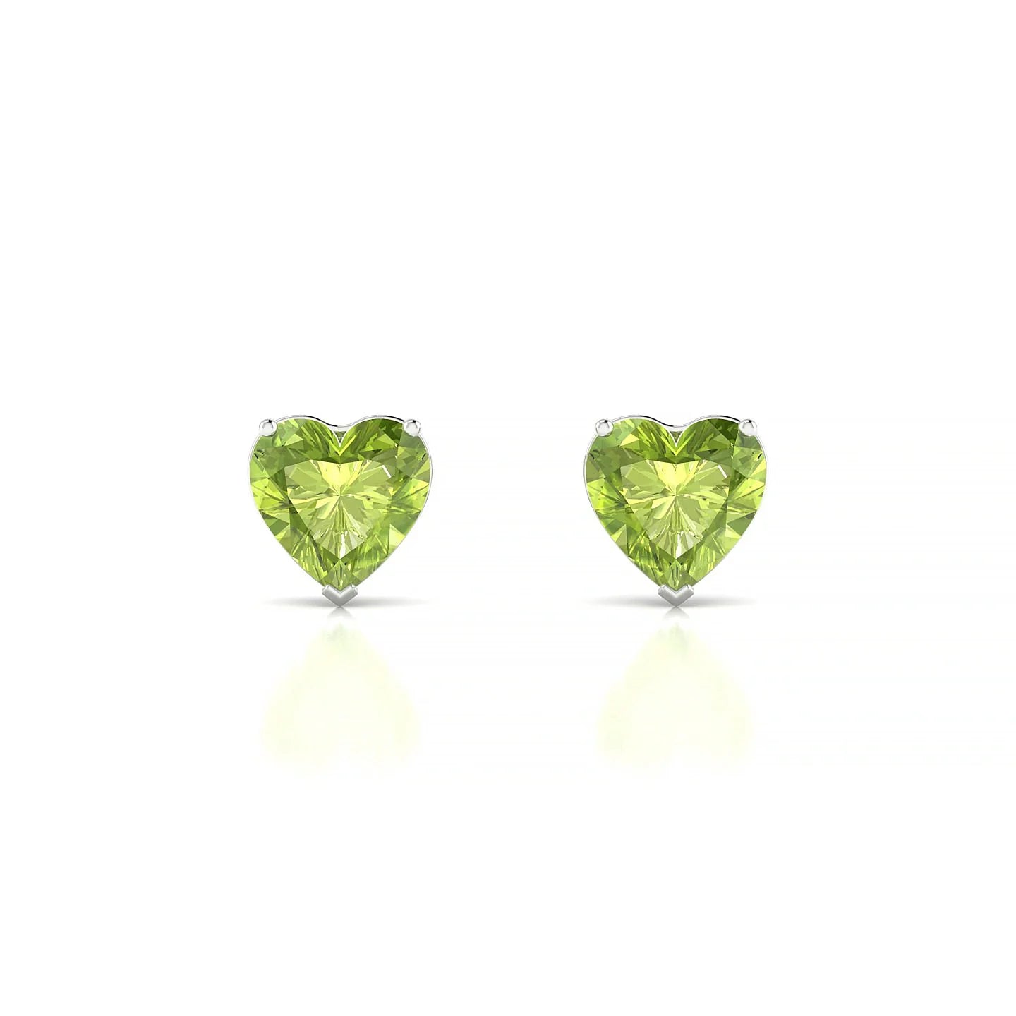 Radiance | 18k White Gold 6 mm Heart Peridot Earrings