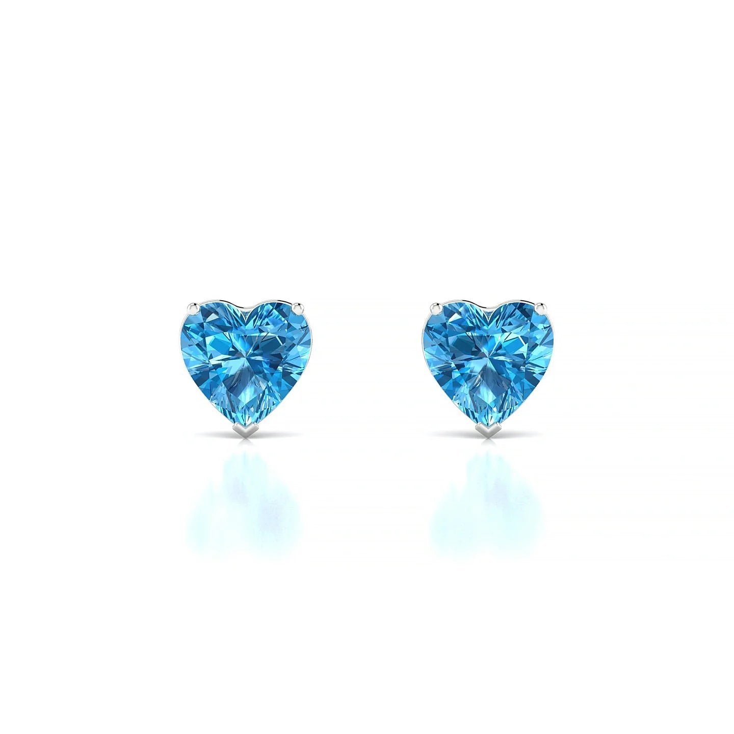 Radiance | 18k White Gold 6 mm Heart Topaz Earrings