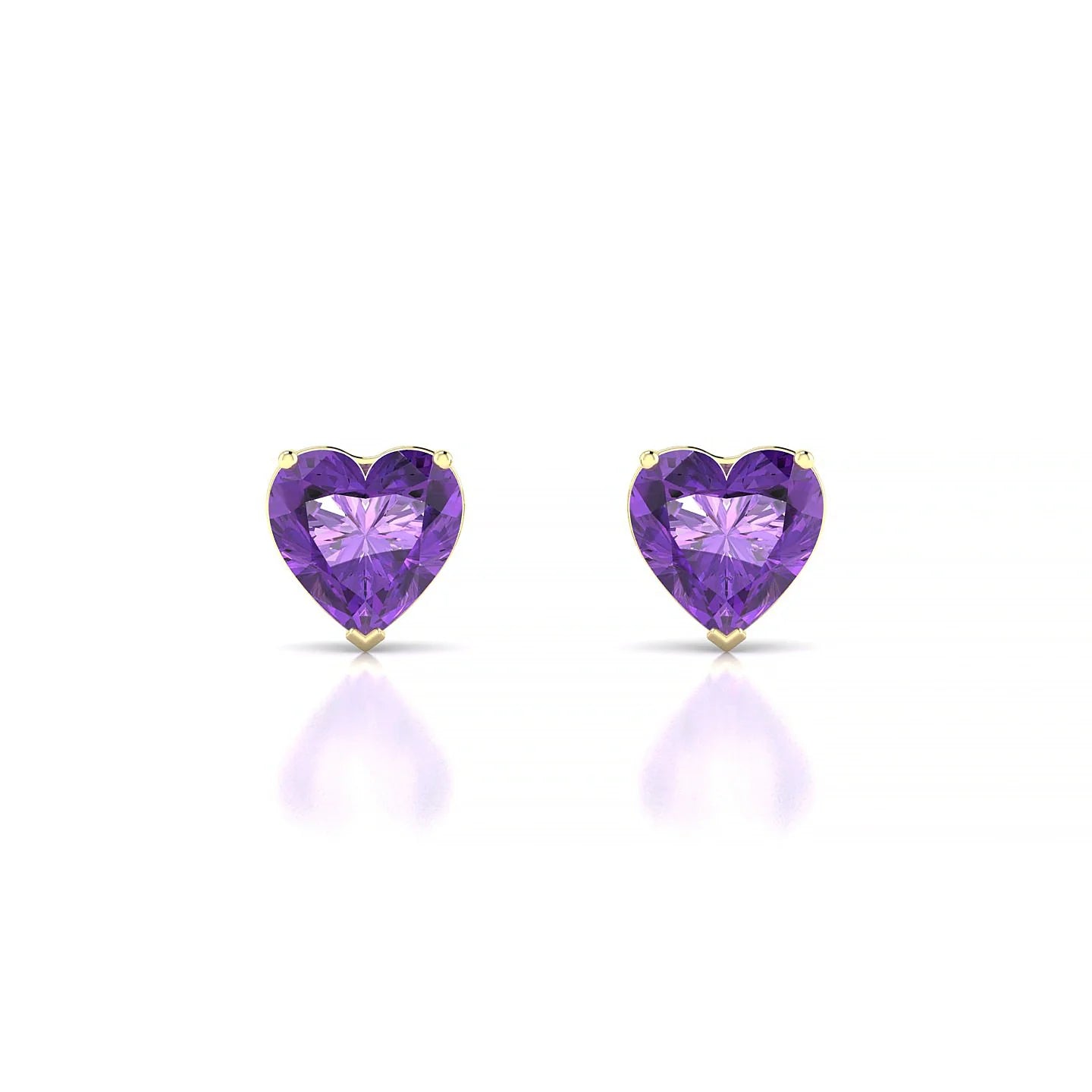 Radiance | 18k Yellow Gold 6 mm Heart Amethyst Earrings