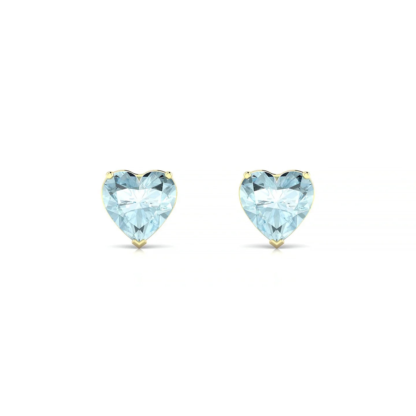 Radiance | 18k Yellow Gold 6 mm Heart Aquamarine Earrings