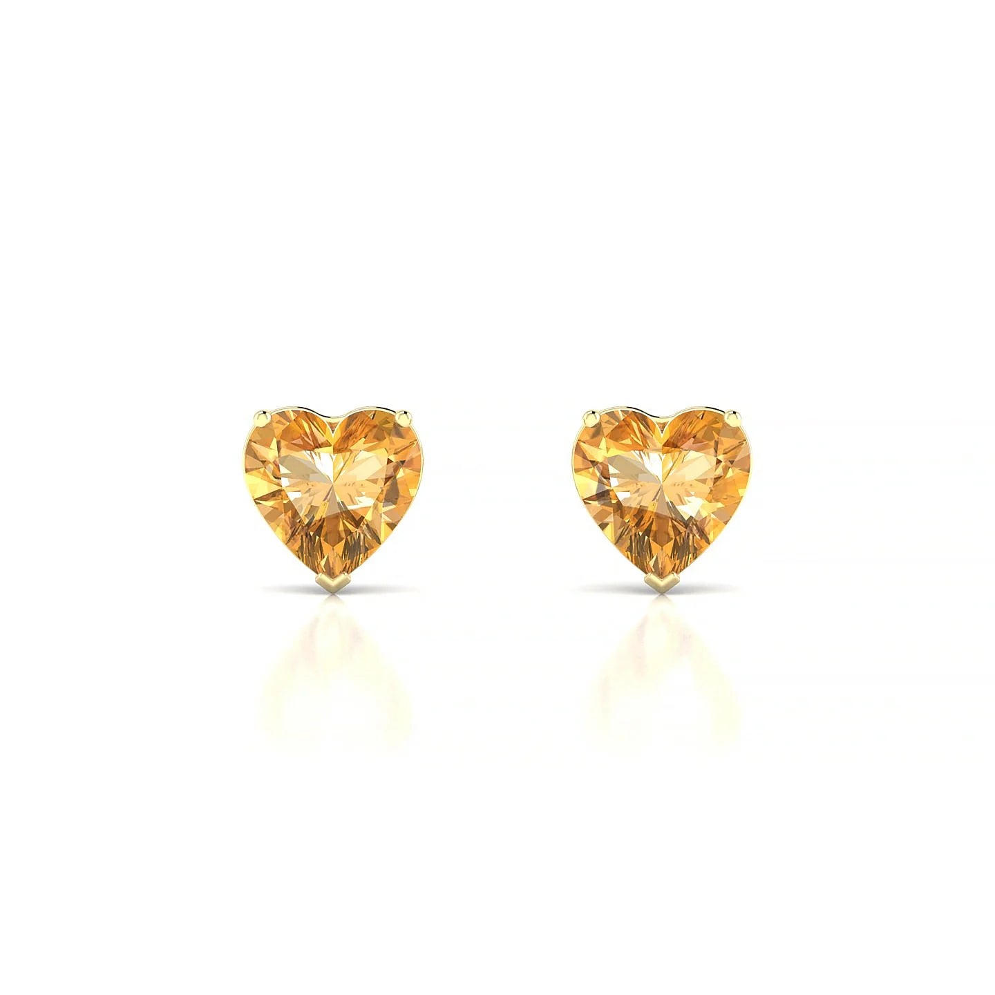 Radiance | 18k Yellow Gold 6 mm Heart Citrine Earrings