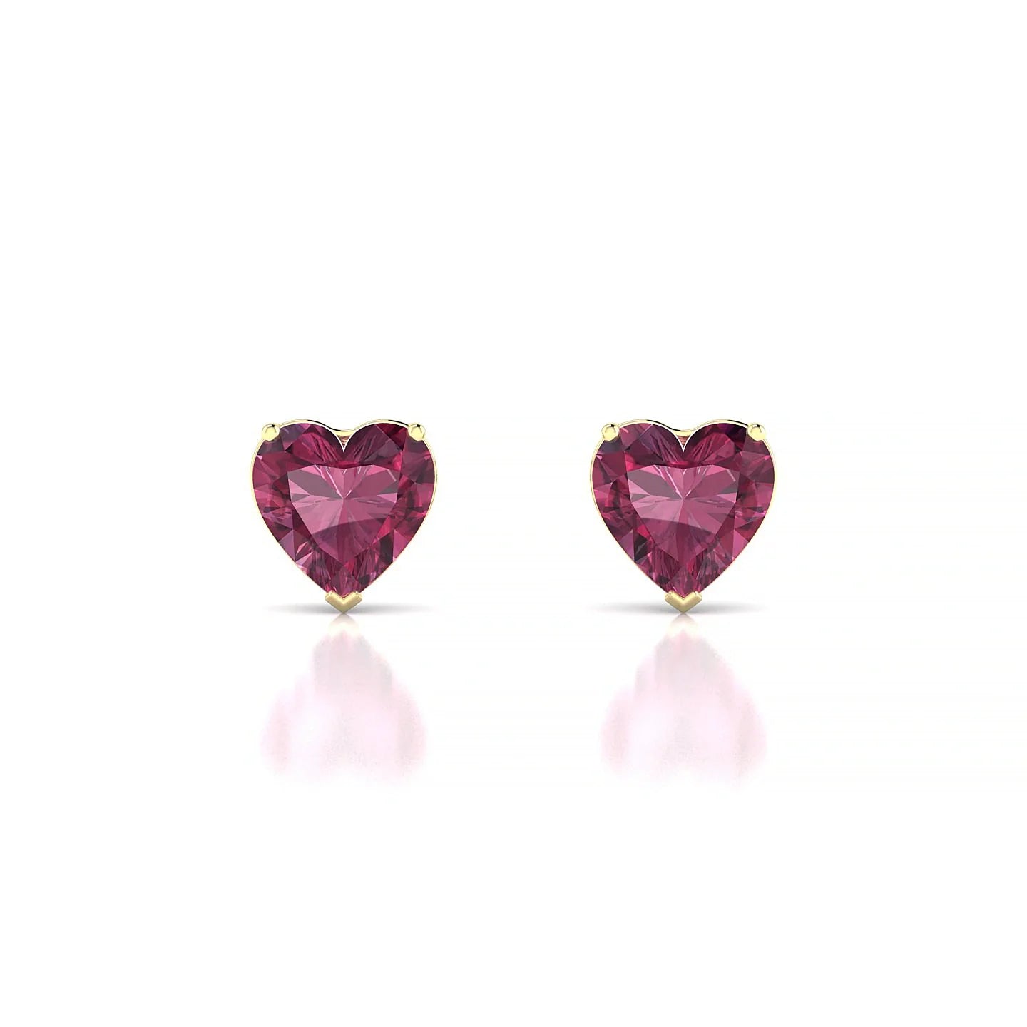 Radiance | 18k Yellow Gold 6 mm Heart Rhodolite Earrings