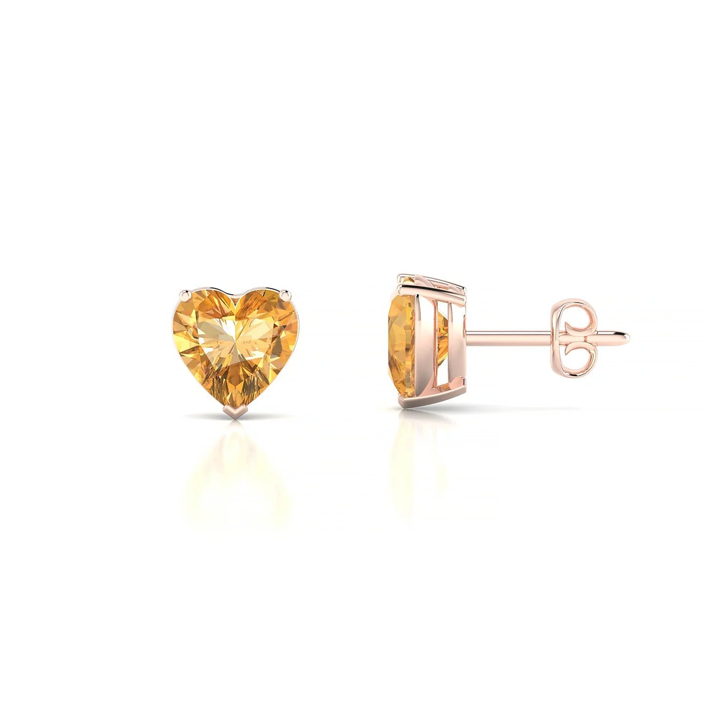 Radiance | 18k Rose Gold 6 mm Heart Citrine Earrings