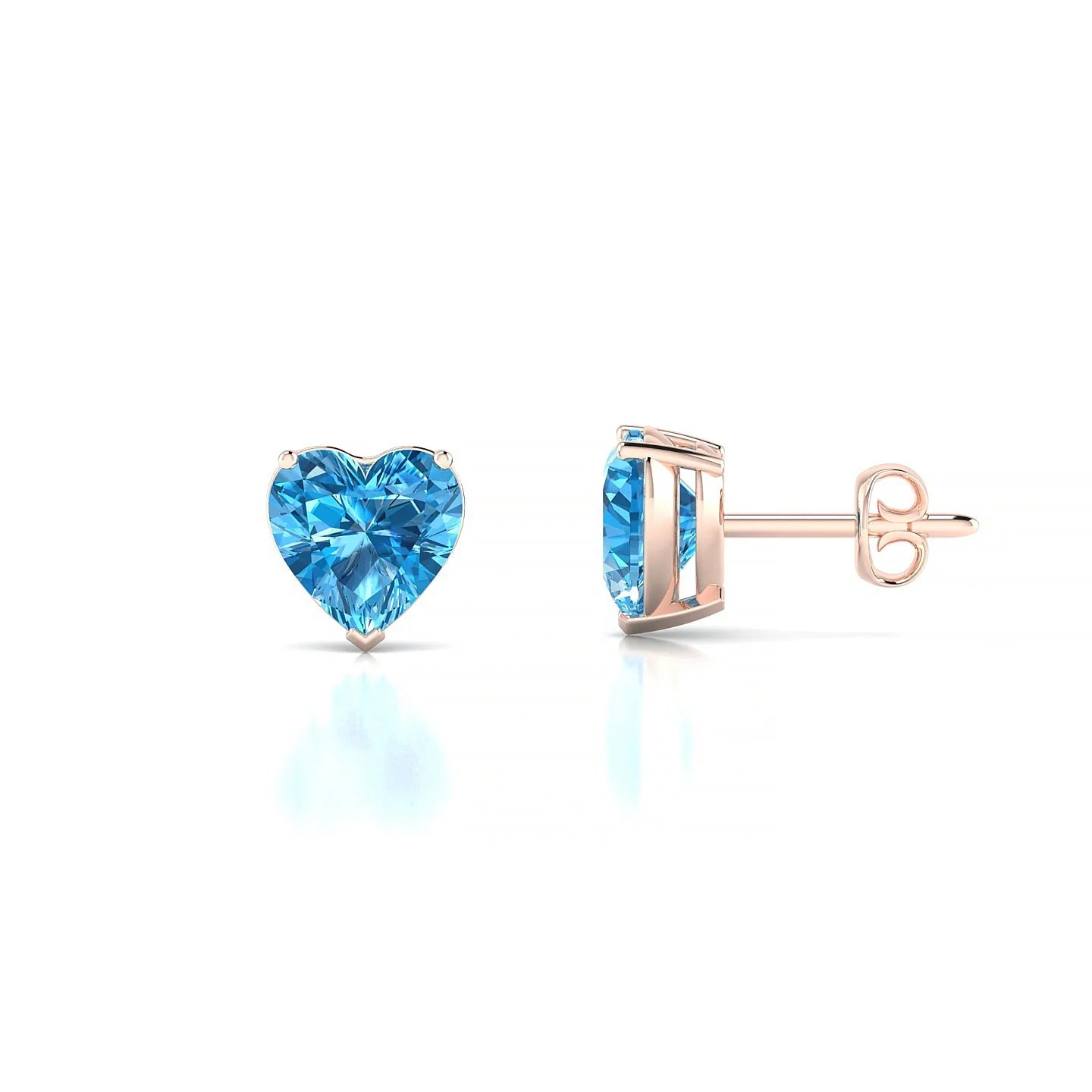 Radiance | 18k Rose Gold 6 mm Heart Topaz Earrings