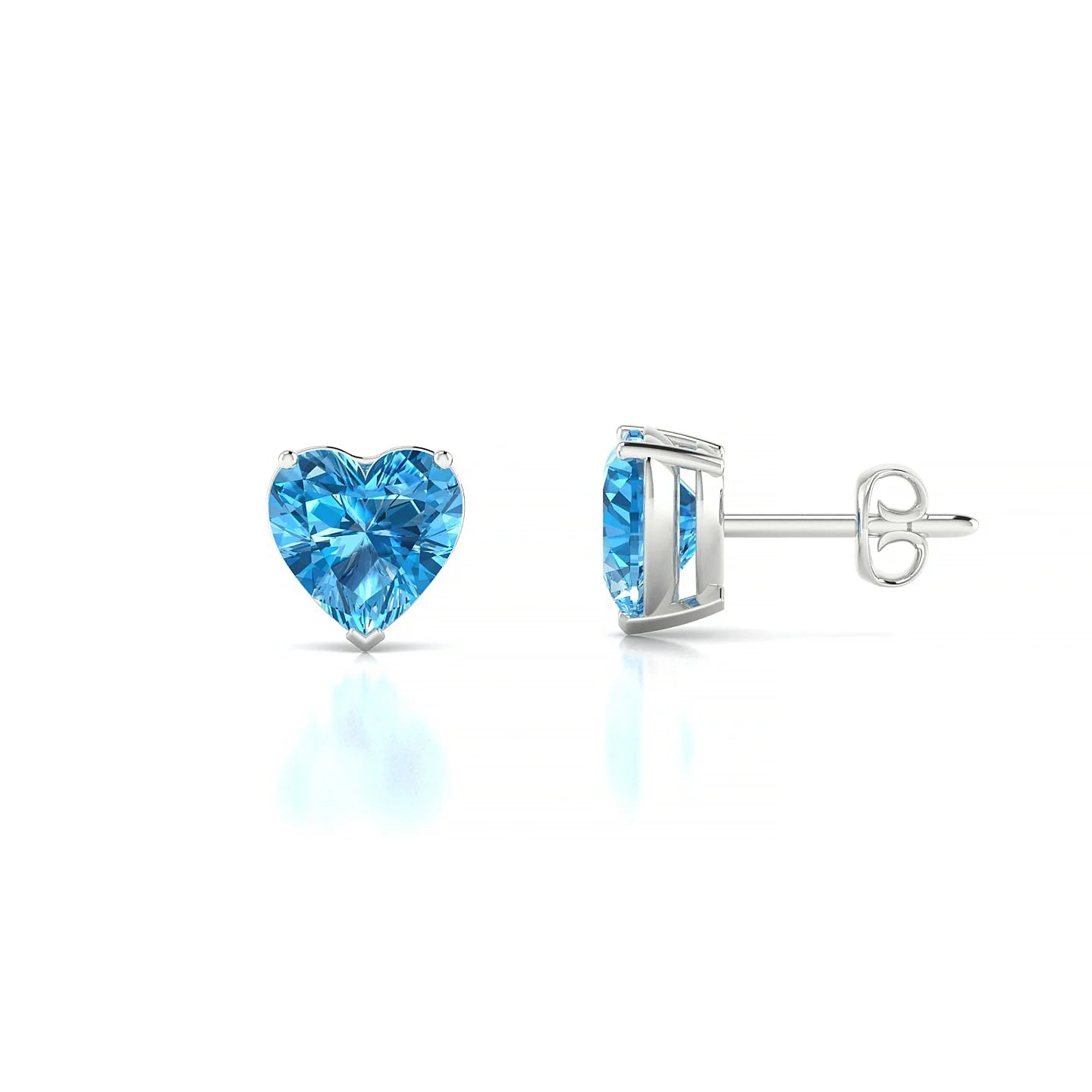 Radiance | 18k White Gold 6 mm Heart Topaz Earrings