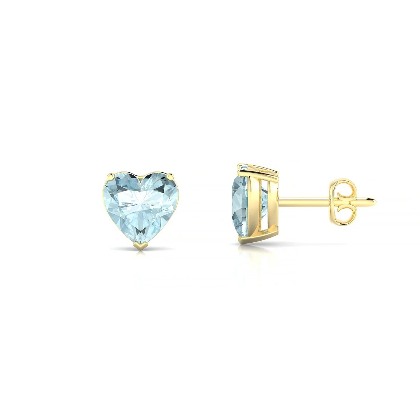 Radiance | 18k Yellow Gold 6 mm Heart Aquamarine Earrings
