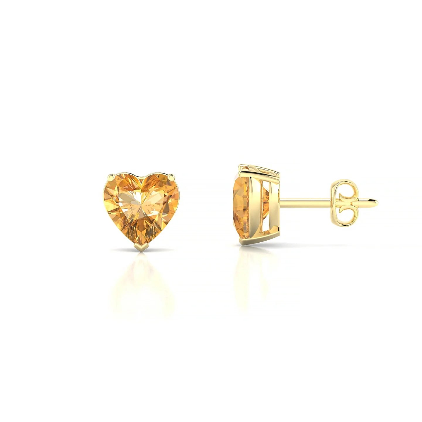 Radiance | 18k Yellow Gold 6 mm Heart Citrine Earrings