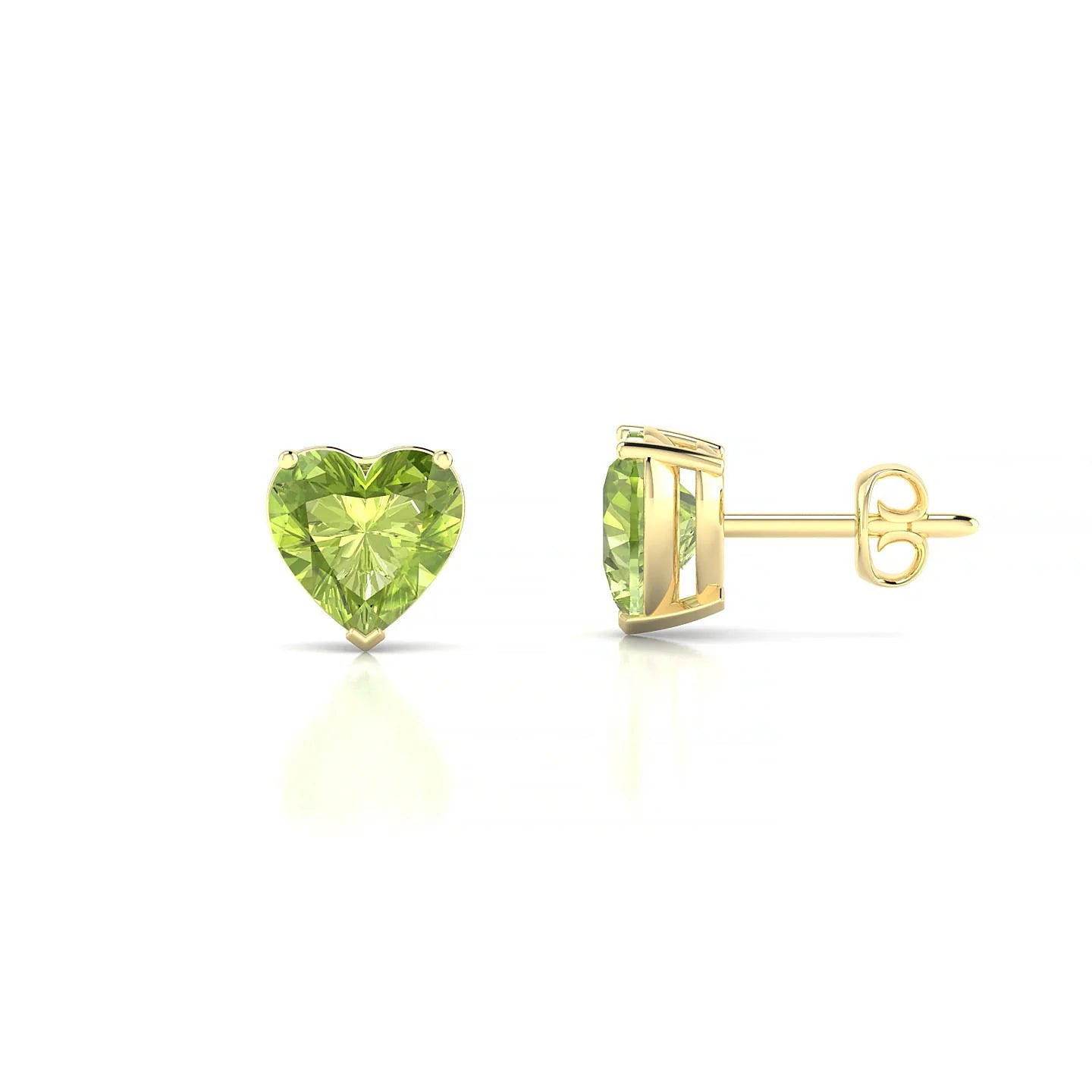 Radiance | 18k Yellow Gold 6 mm Heart Peridot Earrings
