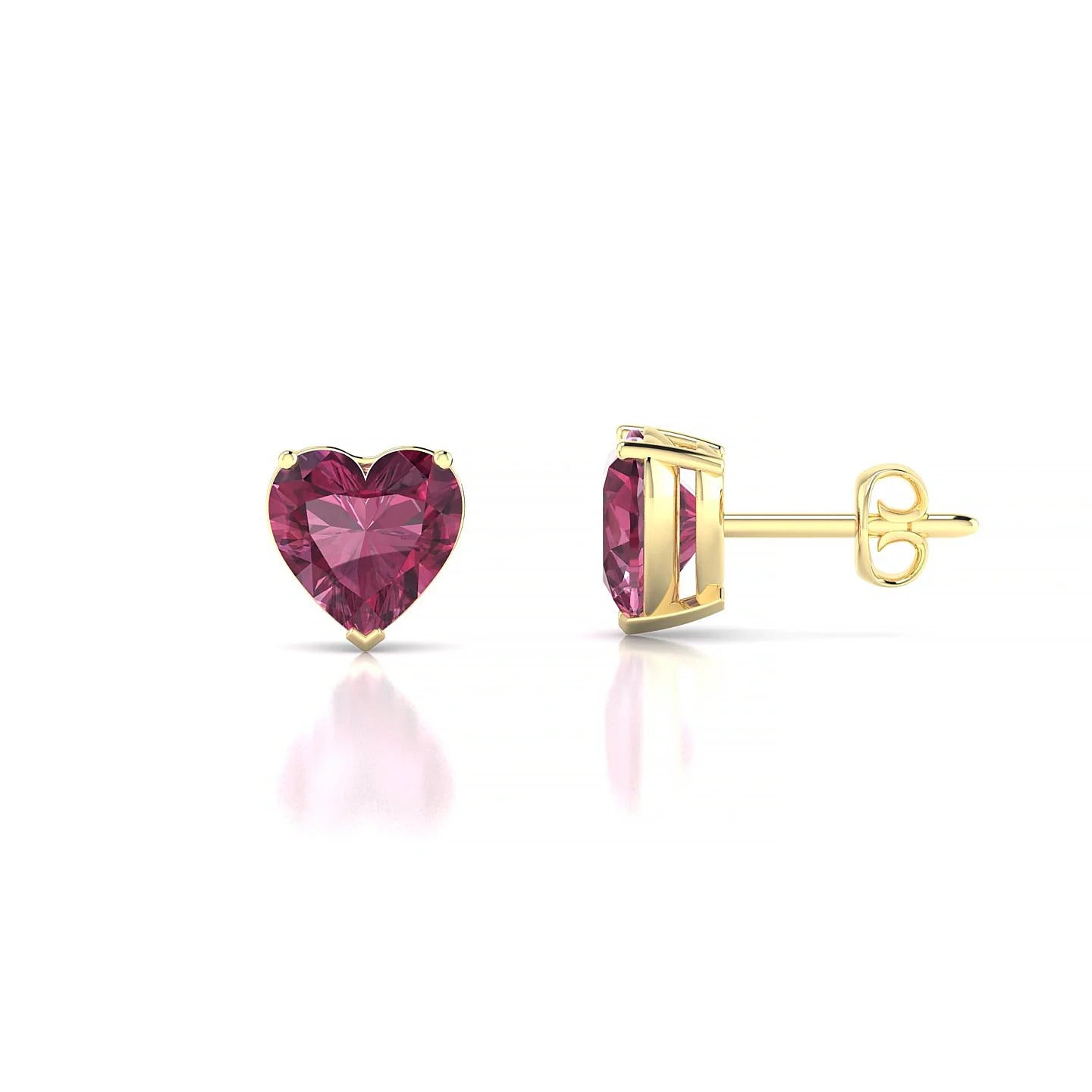 Radiance | 18k Yellow Gold 6 mm Heart Rhodolite Earrings