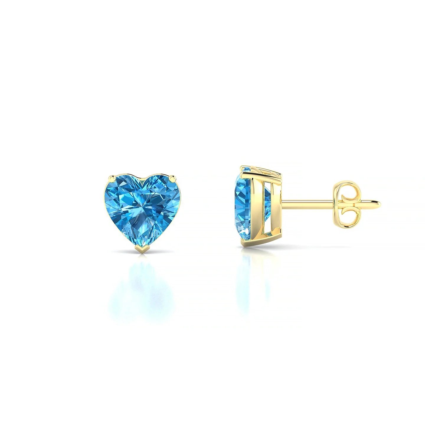 Radiance | 18k Yellow Gold 6 mm Heart Topaz Earrings