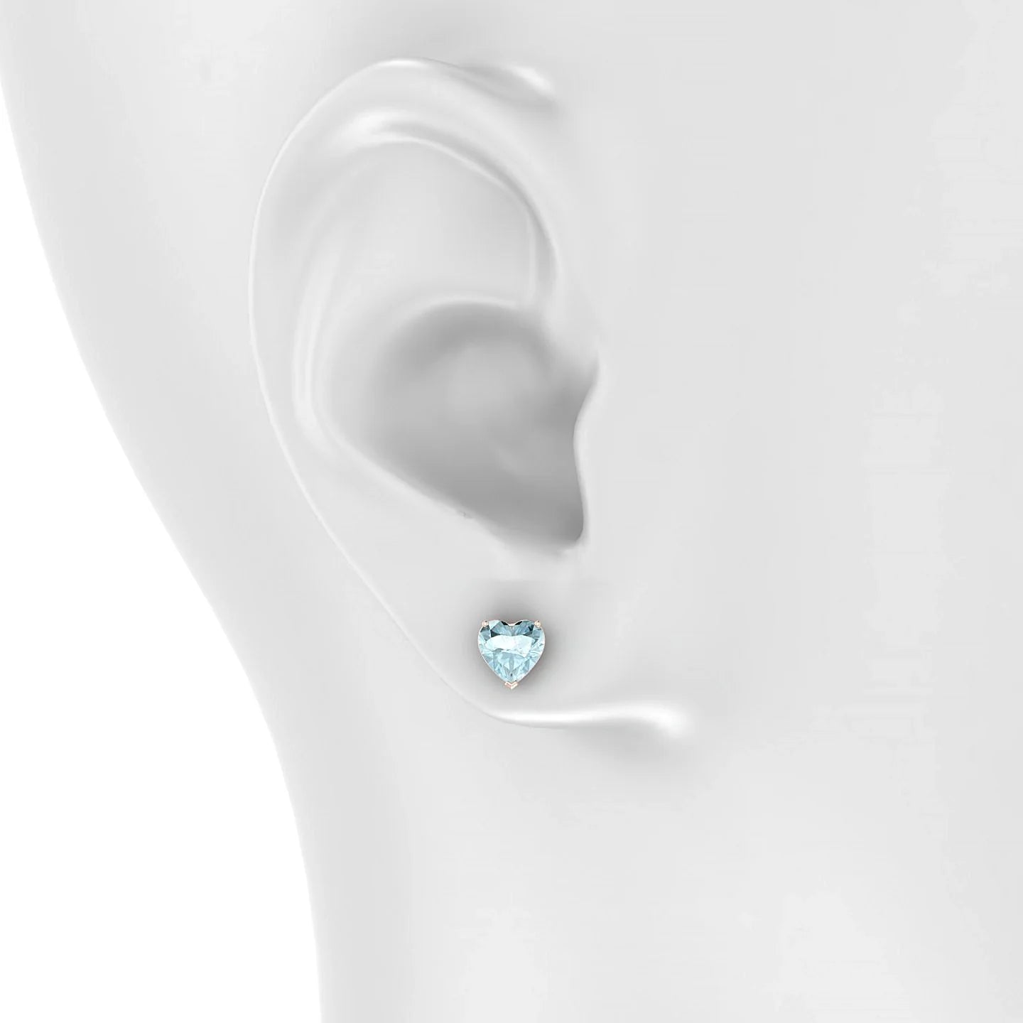 Radiance | 18k Rose Gold 6 mm Heart Aquamarine Earrings