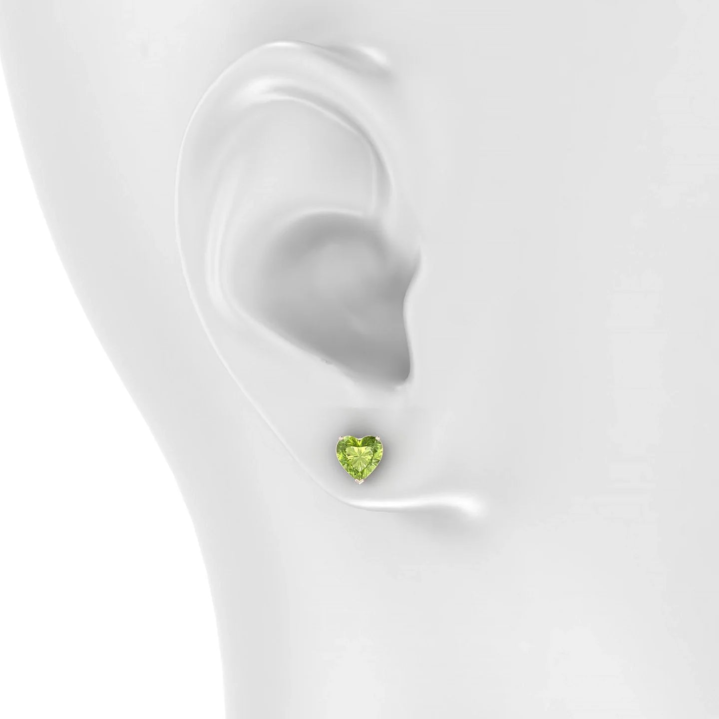 Radiance | 18k Rose Gold 6 mm Heart Peridot Earrings