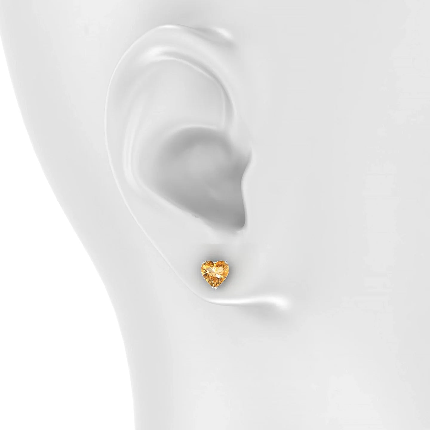 Radiance | 18k White Gold 6 mm Heart Citrine Earrings