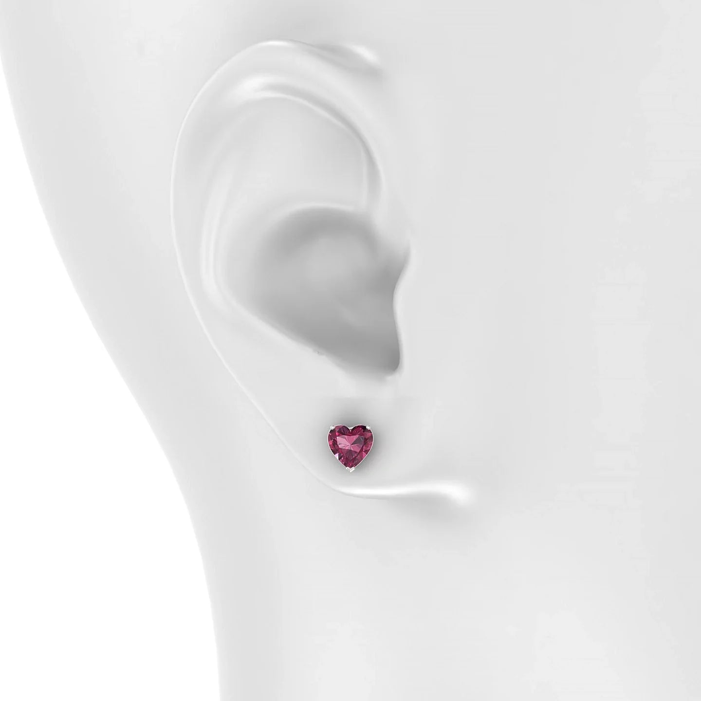 Radiance | 18k White Gold 6 mm Heart Rhodolite Earrings