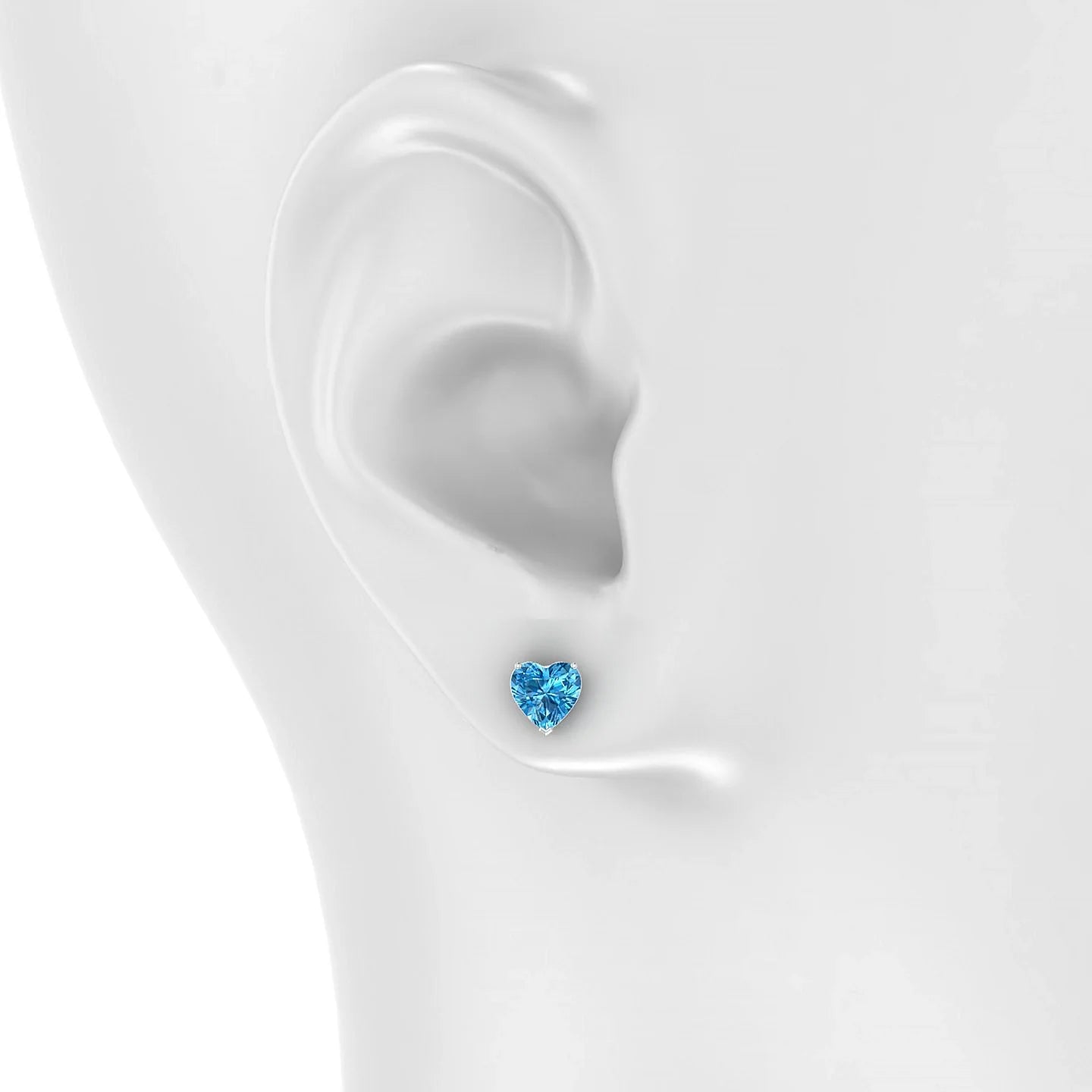 Radiance | 18k White Gold 6 mm Heart Topaz Earrings