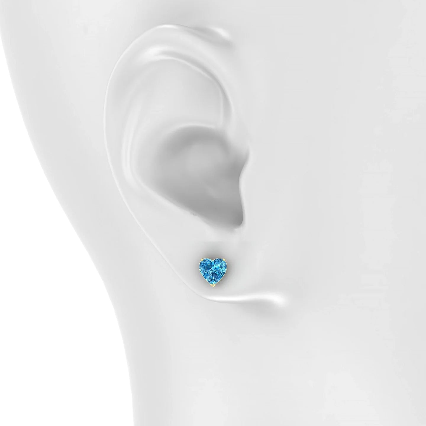 Radiance | 18k Yellow Gold 6 mm Heart Topaz Earrings
