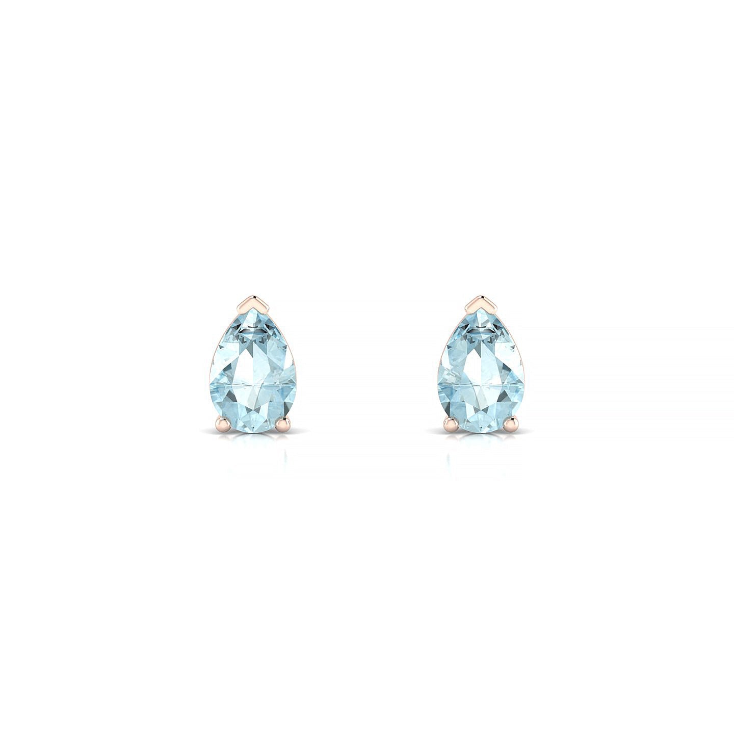Radiance | 18k Rose Gold 6 x 4 mm Pear Aquamarine Earrings