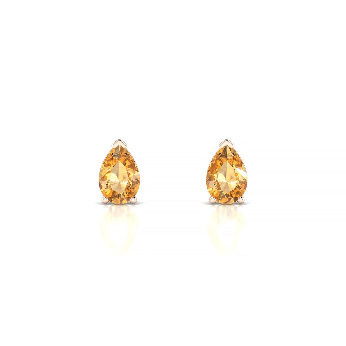 Radiance | 18k Rose Gold 6 x 4 mm Pear Citrine Earrings