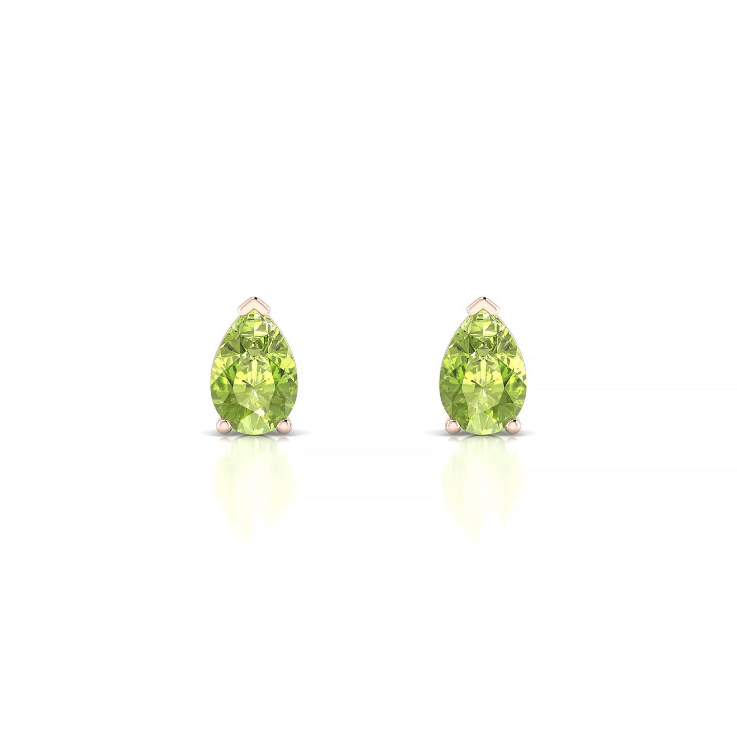 Radiance | 18k Rose Gold 6 x 4 mm Pear Peridot Earrings