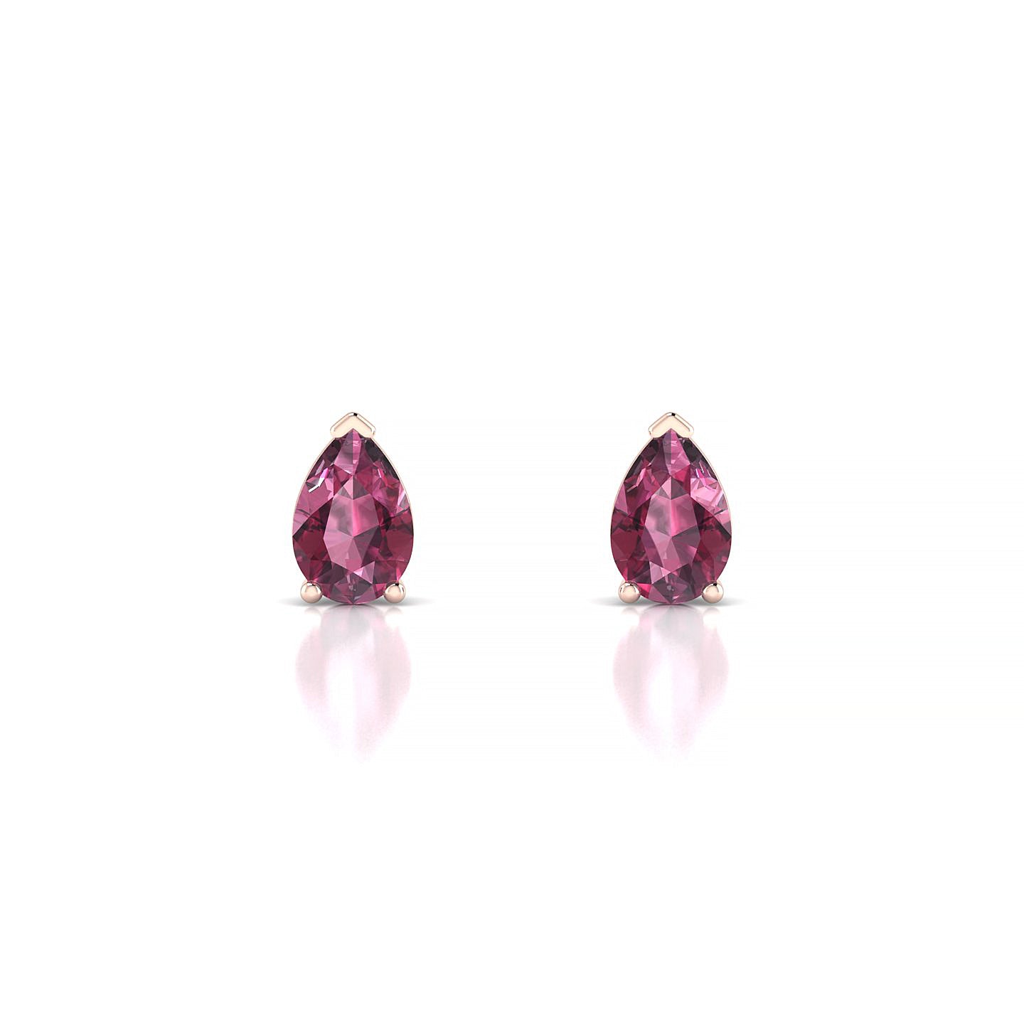 Radiance | 18k Rose Gold 6 x 4 mm Pear Rhodolite Earrings